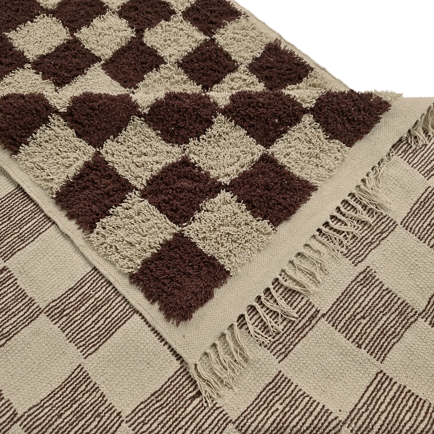 Ryijymatot - Elsey Natural Cotton Shaggy (beige/ruskea)