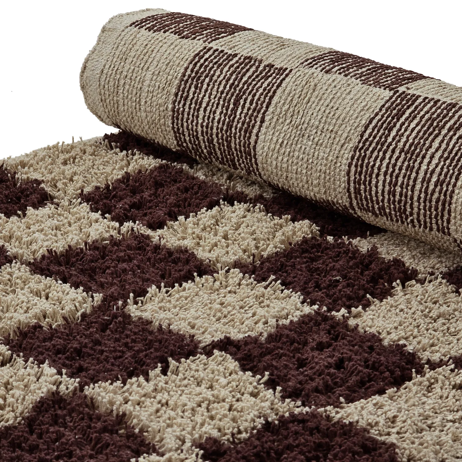 Ryijymatot - Elsey Natural Cotton Shaggy (beige/ruskea)