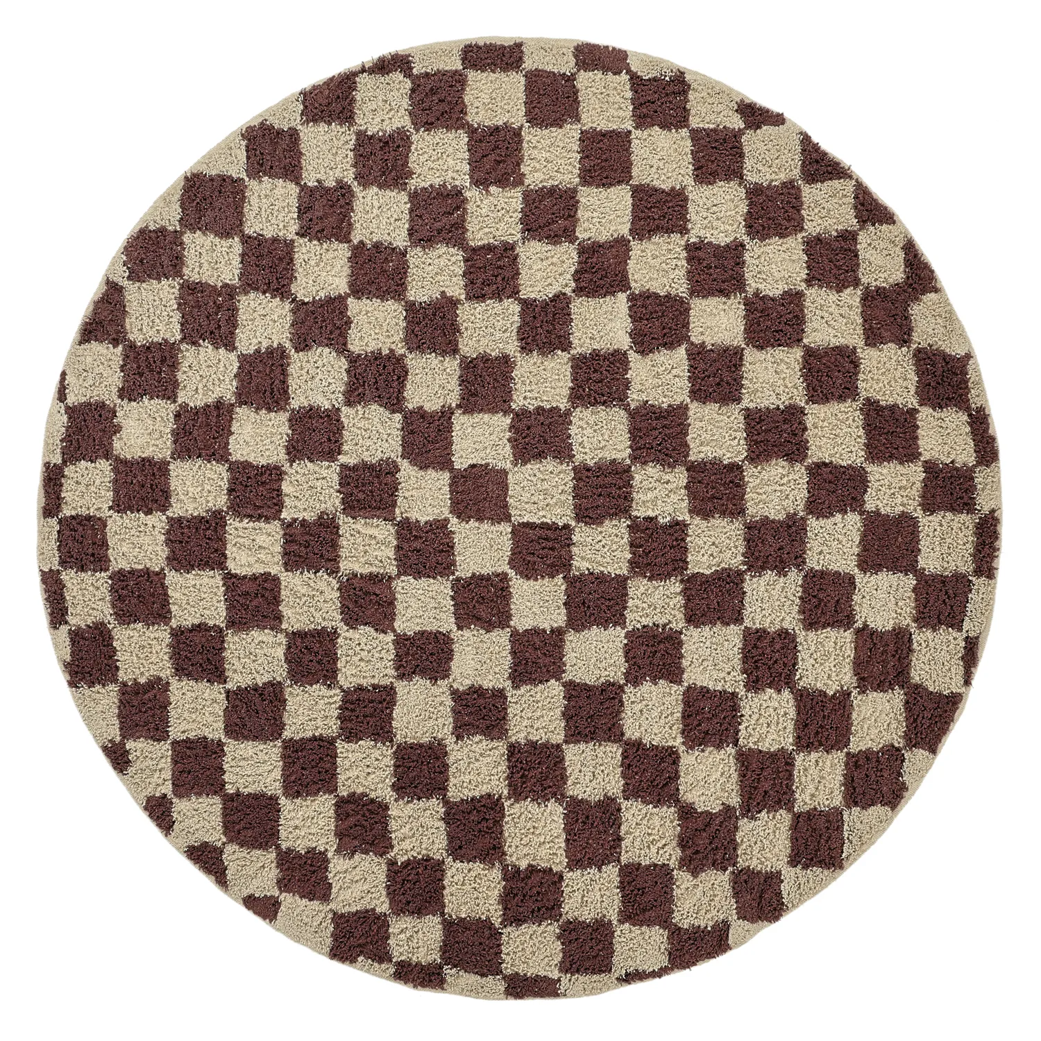 Pyöreä matot - Elsey Natural Cotton Shaggy (beige/ruskea)