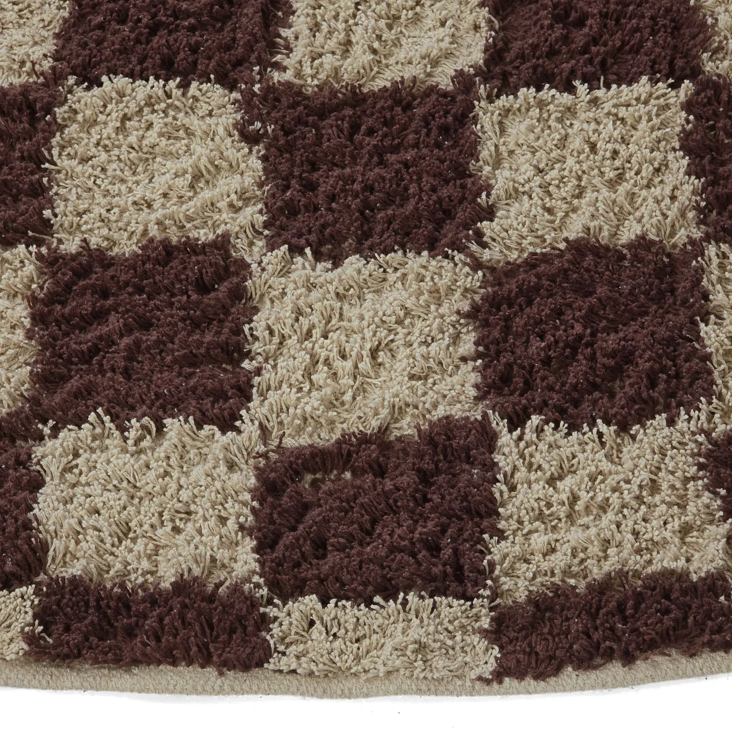 Pyöreä matot - Elsey Natural Cotton Shaggy (beige/ruskea)