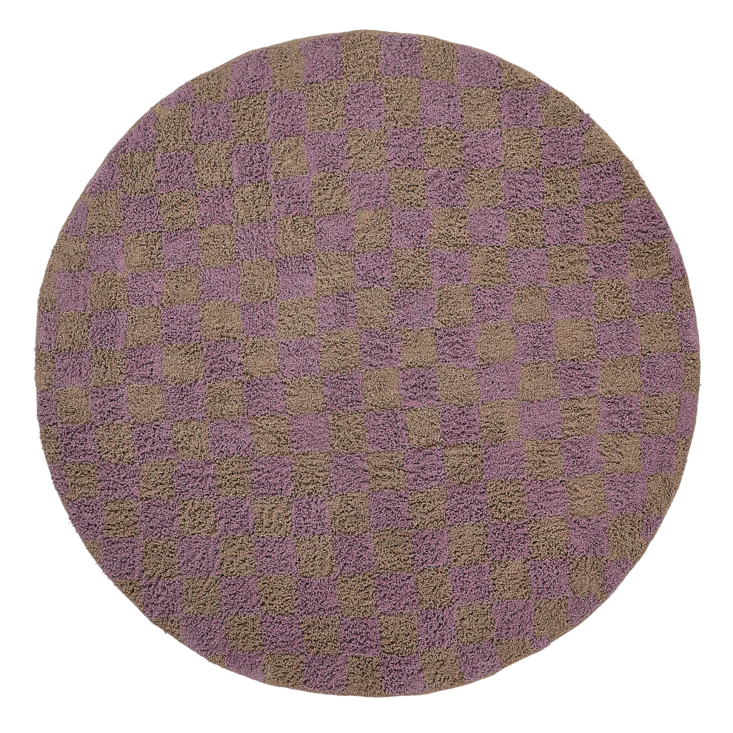 Pyöreä matot - Elsey Natural Cotton Shaggy (ruskea/violetti)