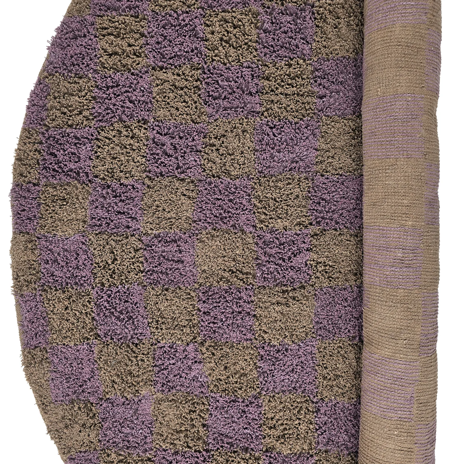 Pyöreä matot - Elsey Natural Cotton Shaggy (ruskea/violetti)
