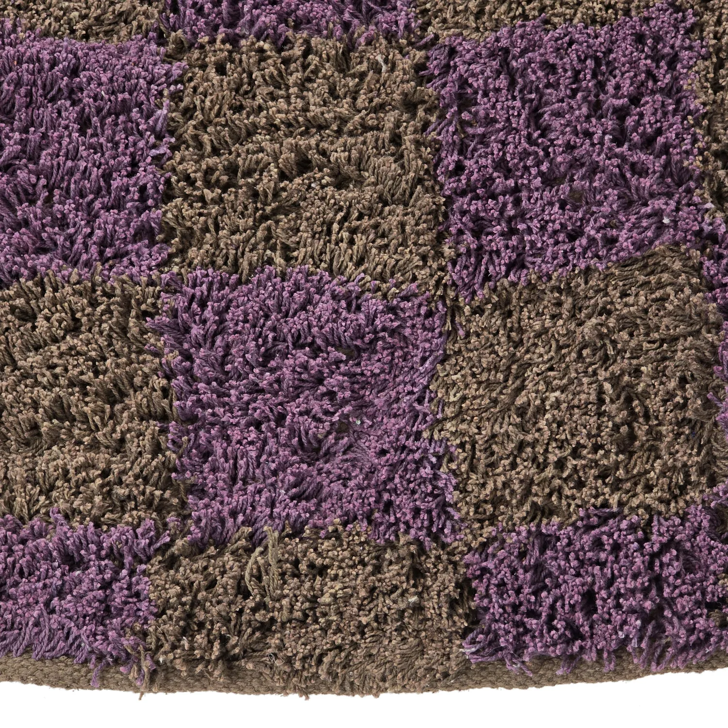 Pyöreä matot - Elsey Natural Cotton Shaggy (ruskea/violetti)
