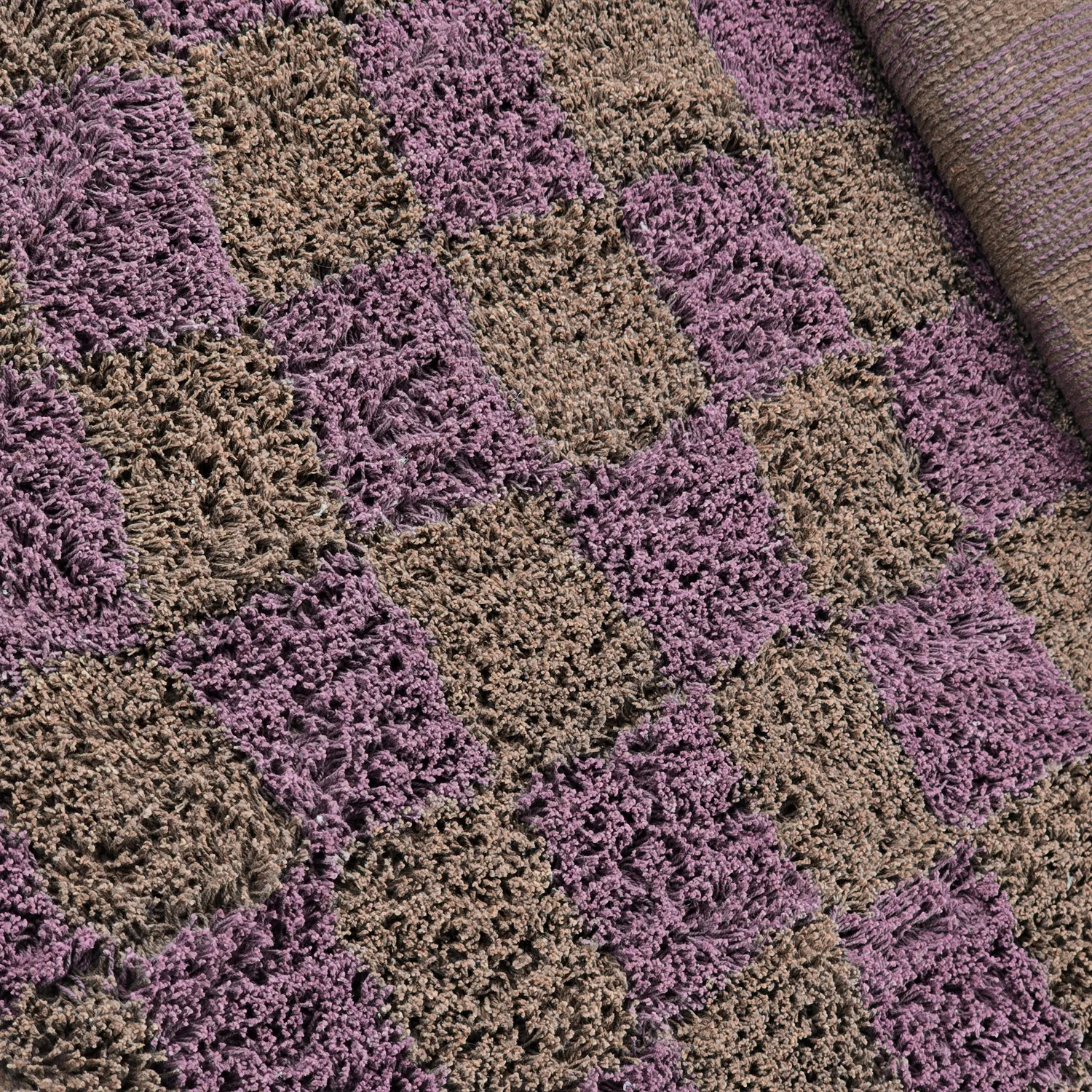 Pyöreä matot - Elsey Natural Cotton Shaggy (ruskea/violetti)