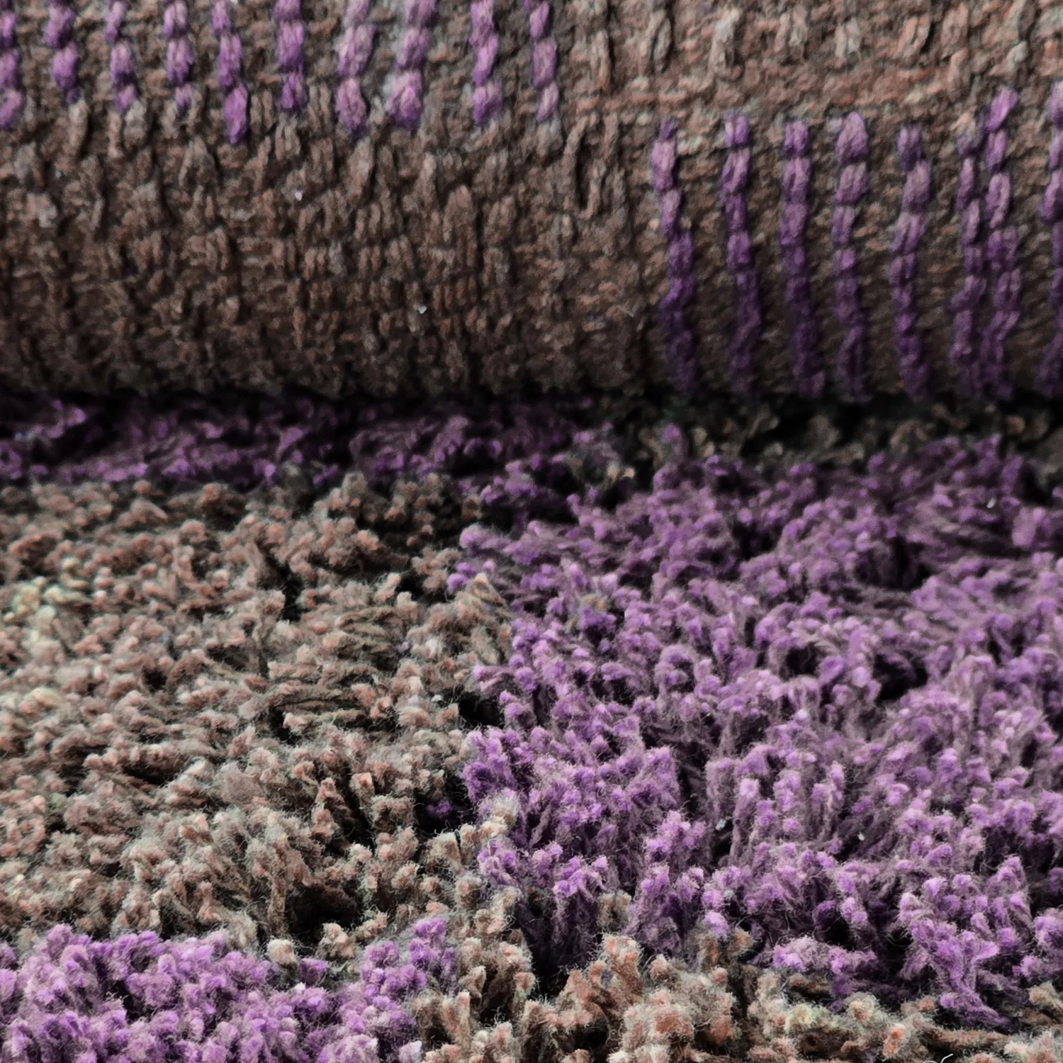 Pyöreä matot - Elsey Natural Cotton Shaggy (ruskea/violetti)