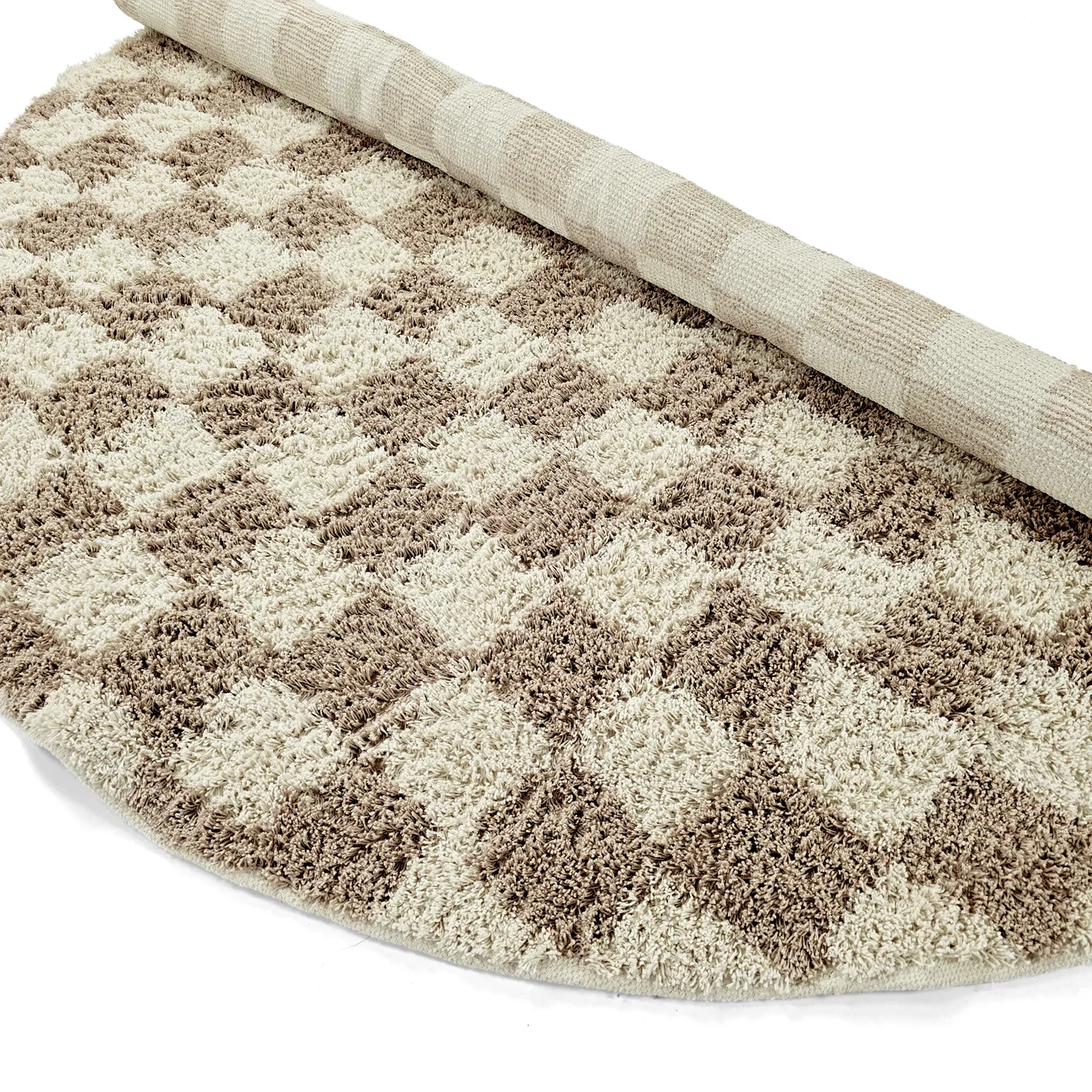 Pyöreä matot - Elsey Natural Cotton Shaggy (kerma/hiekka)