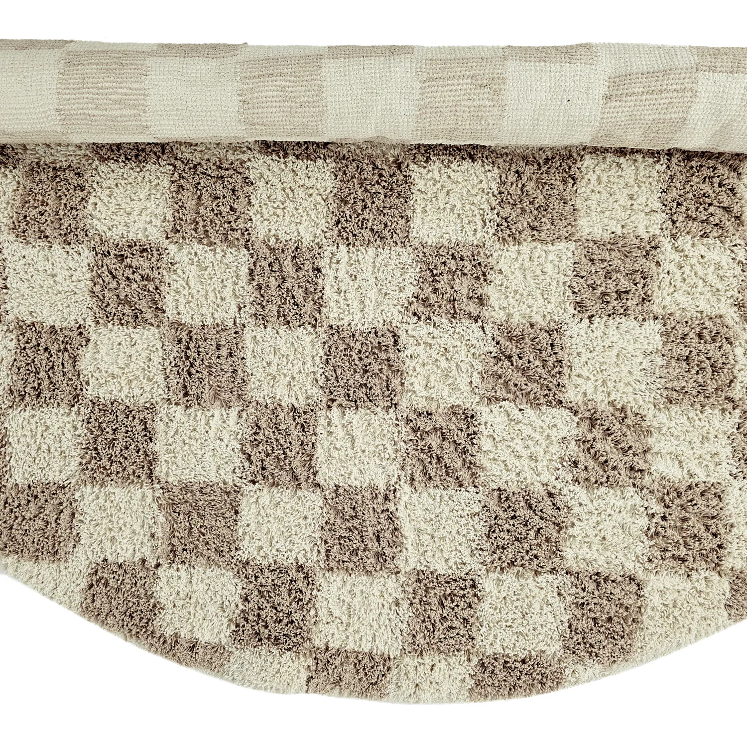 Pyöreä matot - Elsey Natural Cotton Shaggy (kerma/hiekka)