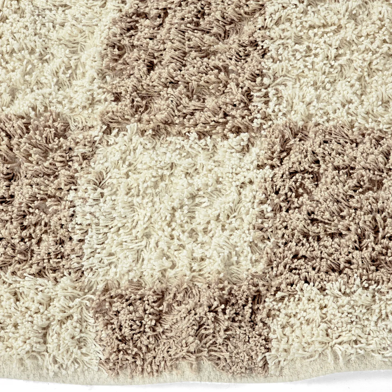 Pyöreä matot - Elsey Natural Cotton Shaggy (kerma/hiekka)