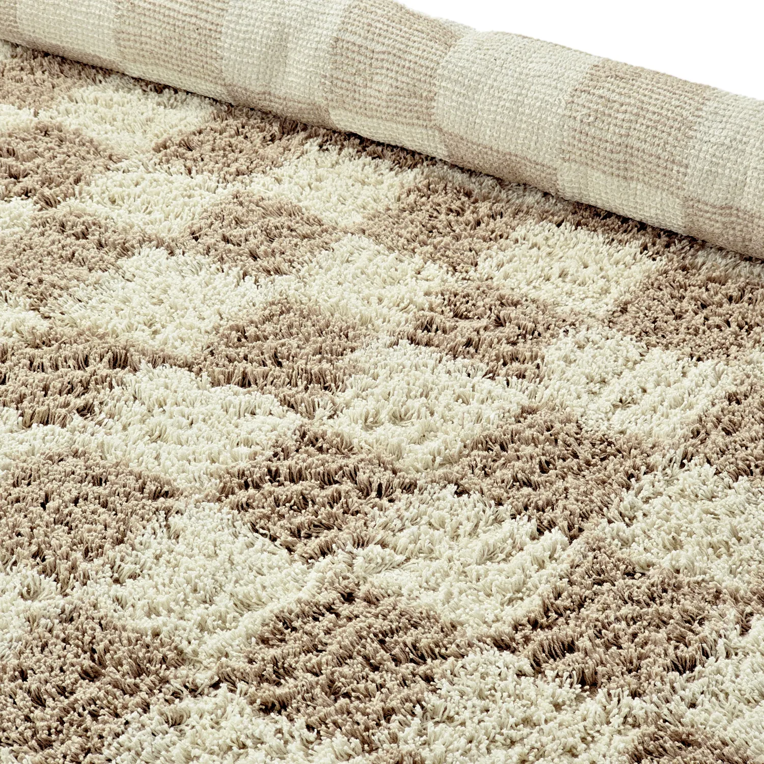 Pyöreä matot - Elsey Natural Cotton Shaggy (kerma/hiekka)
