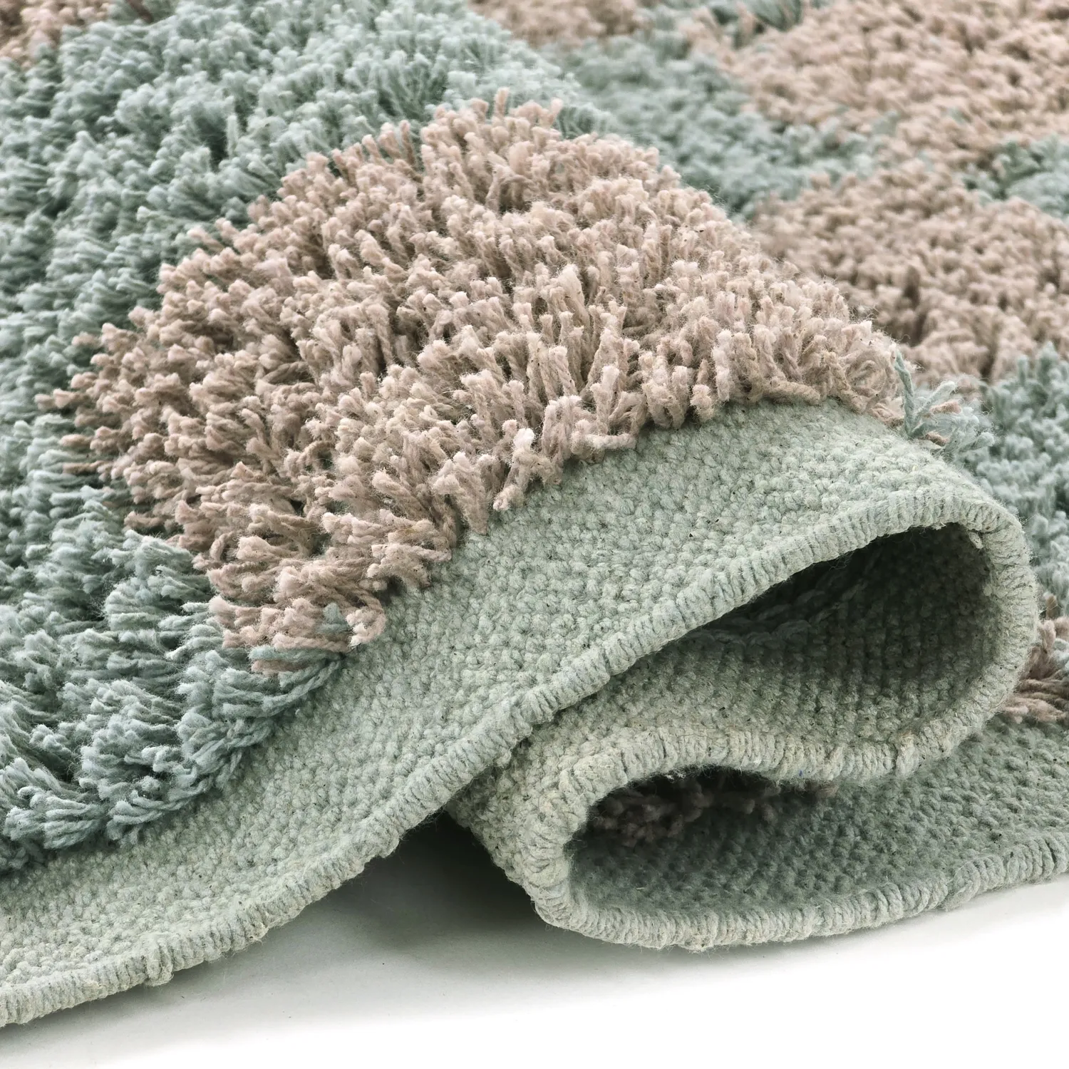 Ryijymatot - Elsey Natural Cotton Shaggy (harmaa/vaaleanpunainen)