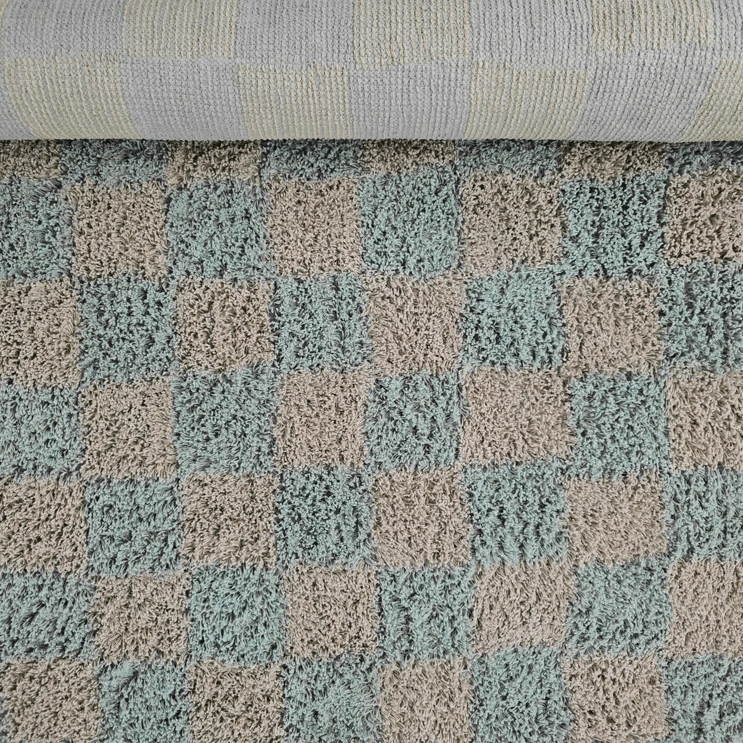 Ryijymatot - Elsey Natural Cotton Shaggy (harmaa/vaaleanpunainen)