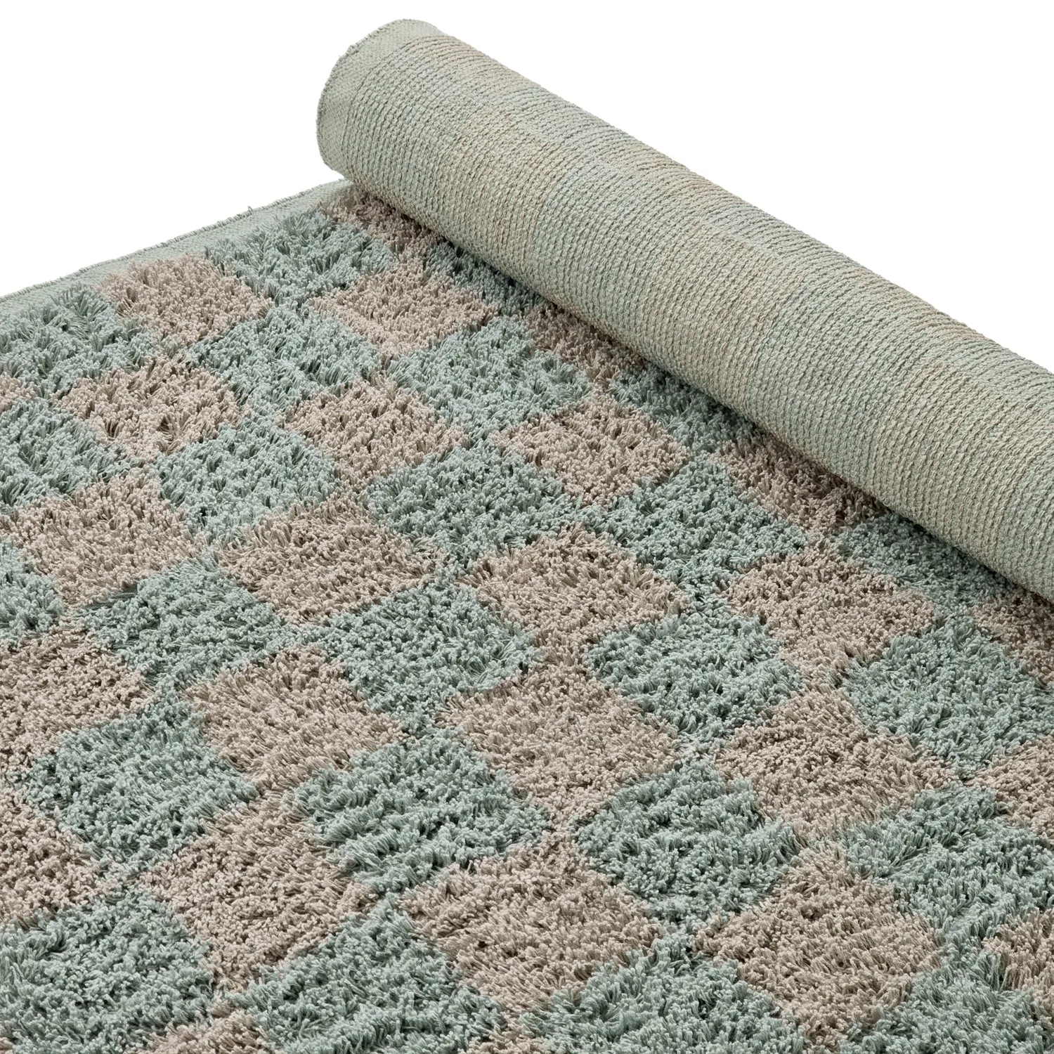 Ryijymatot - Elsey Natural Cotton Shaggy (harmaa/vaaleanpunainen)