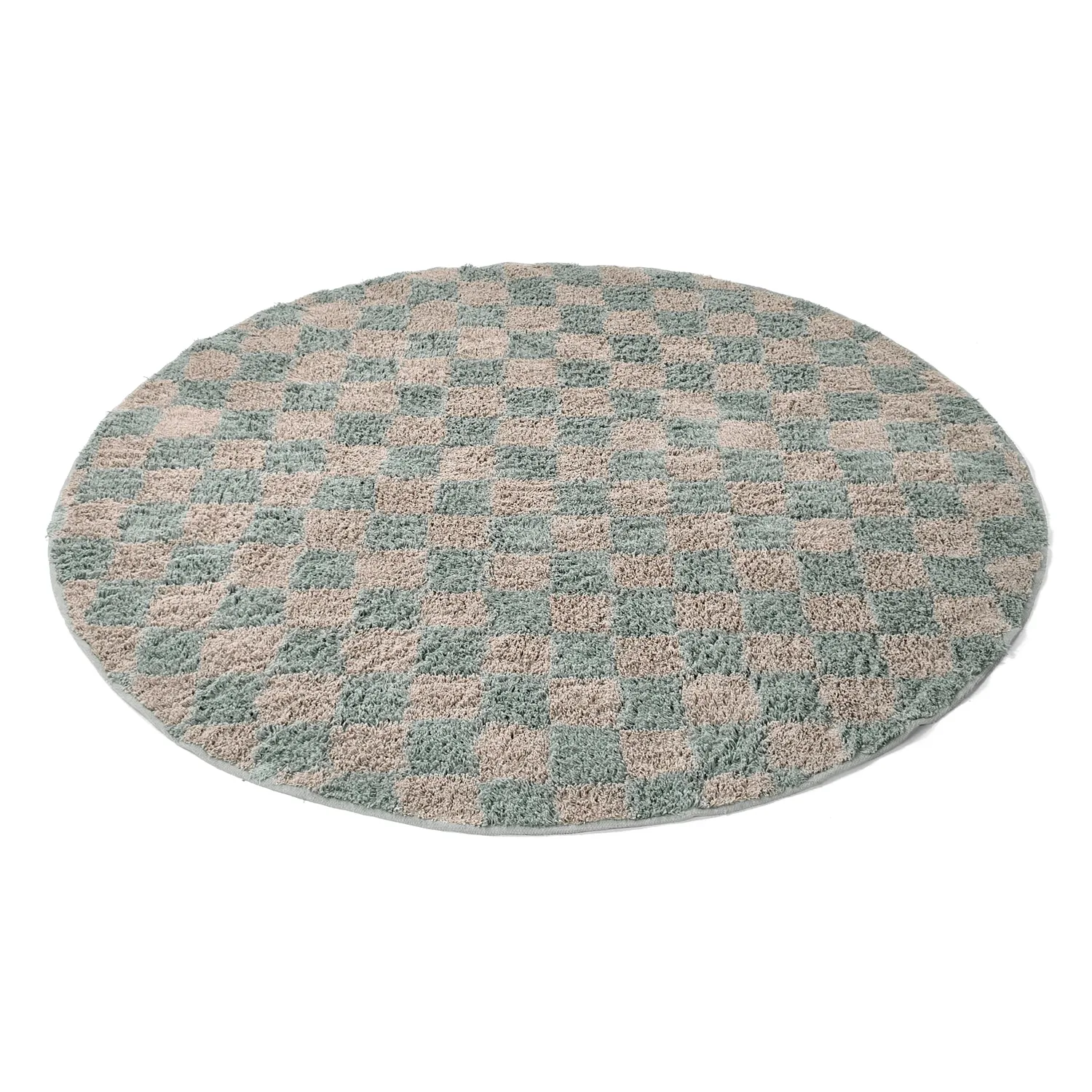 Pyöreä matot - Elsey Natural Cotton Shaggy (harmaa/vaaleanpunainen)