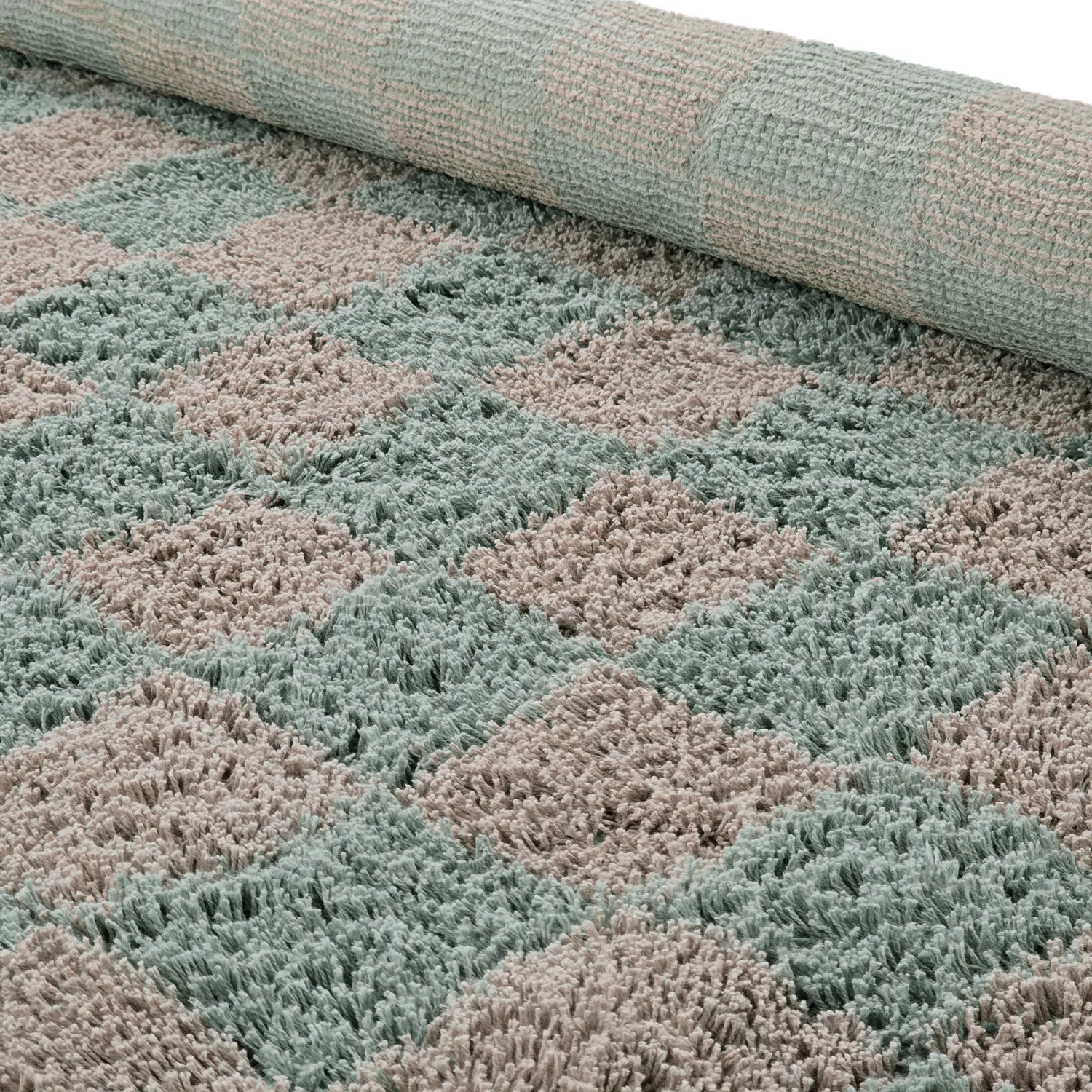 Pyöreä matot - Elsey Natural Cotton Shaggy (harmaa/vaaleanpunainen)