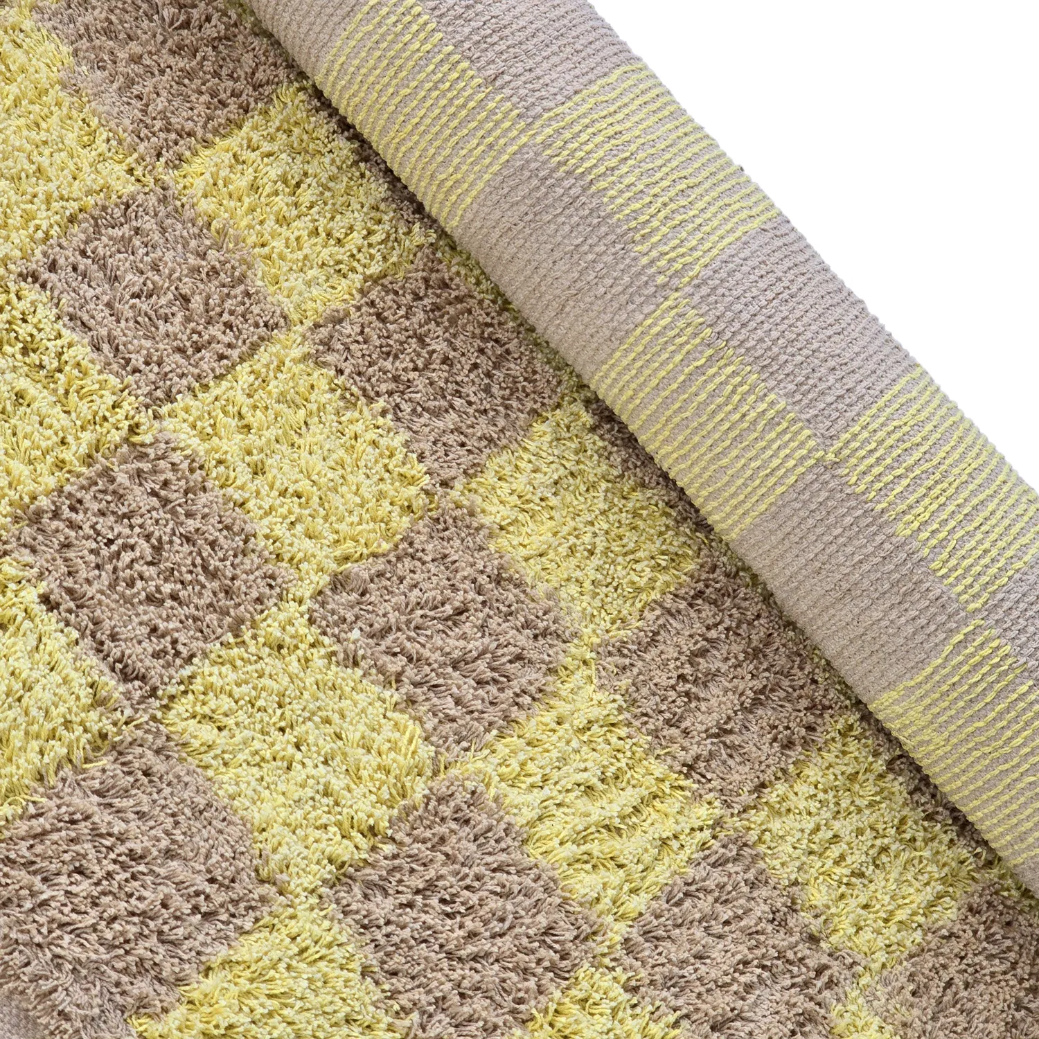 Ryijymatot - Elsey Natural Cotton Shaggy (keltainen/beige)