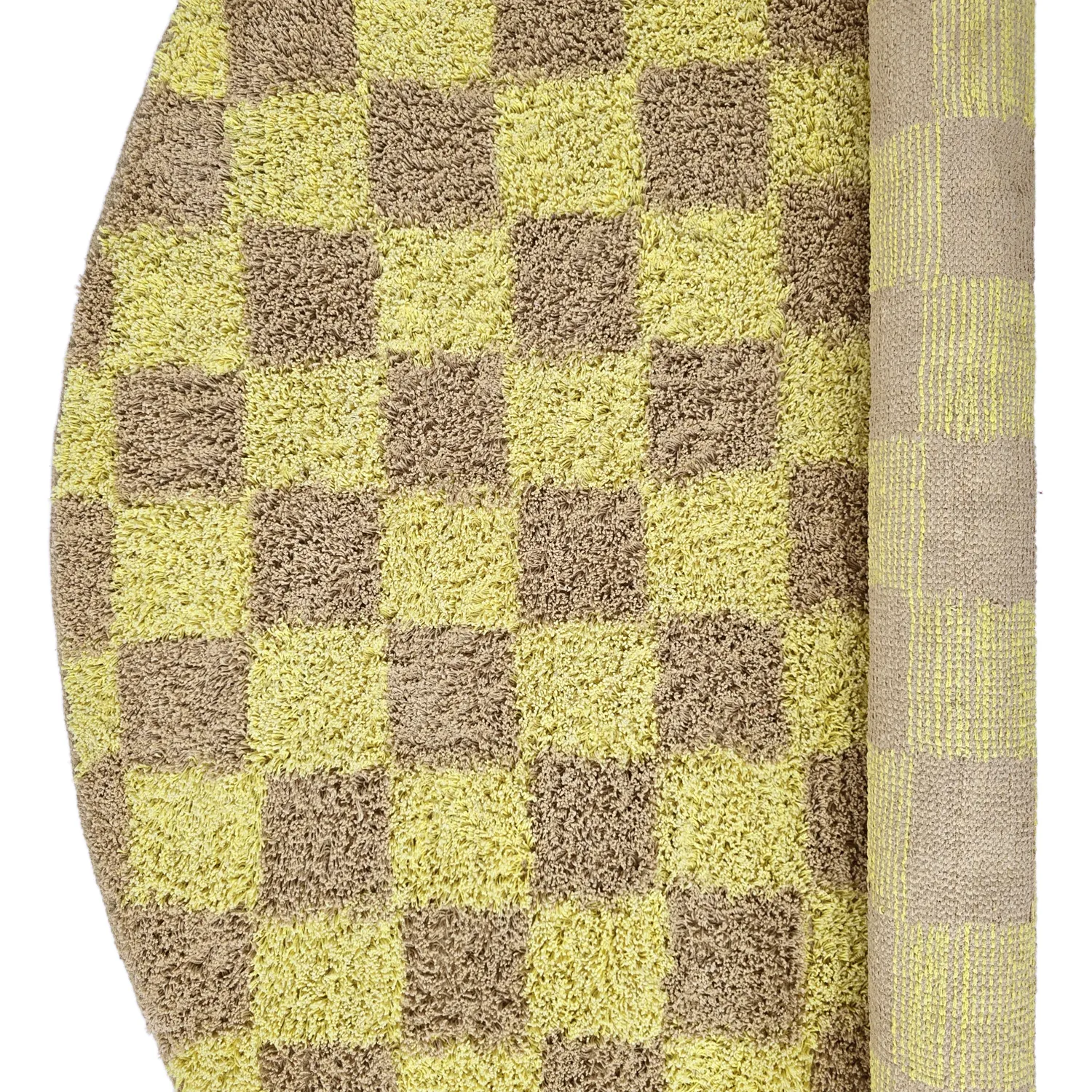Pyöreä matot - Elsey Natural Cotton Shaggy (keltainen/beige)