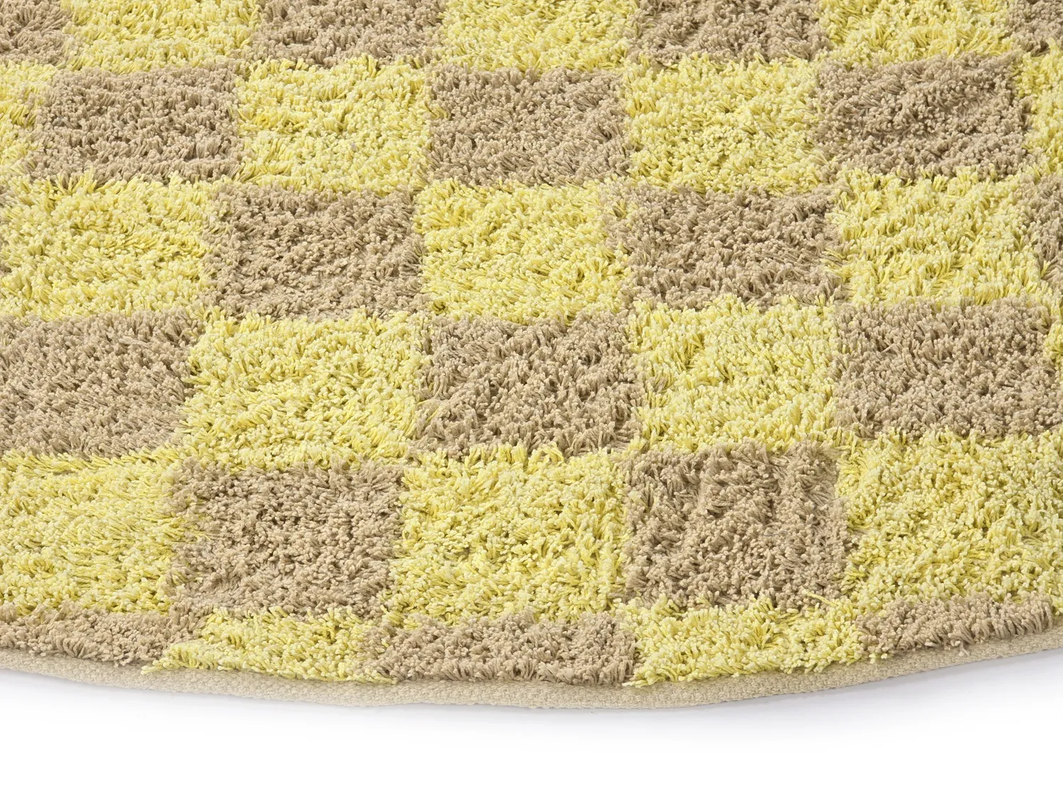 Pyöreä matot - Elsey Natural Cotton Shaggy (keltainen/beige)