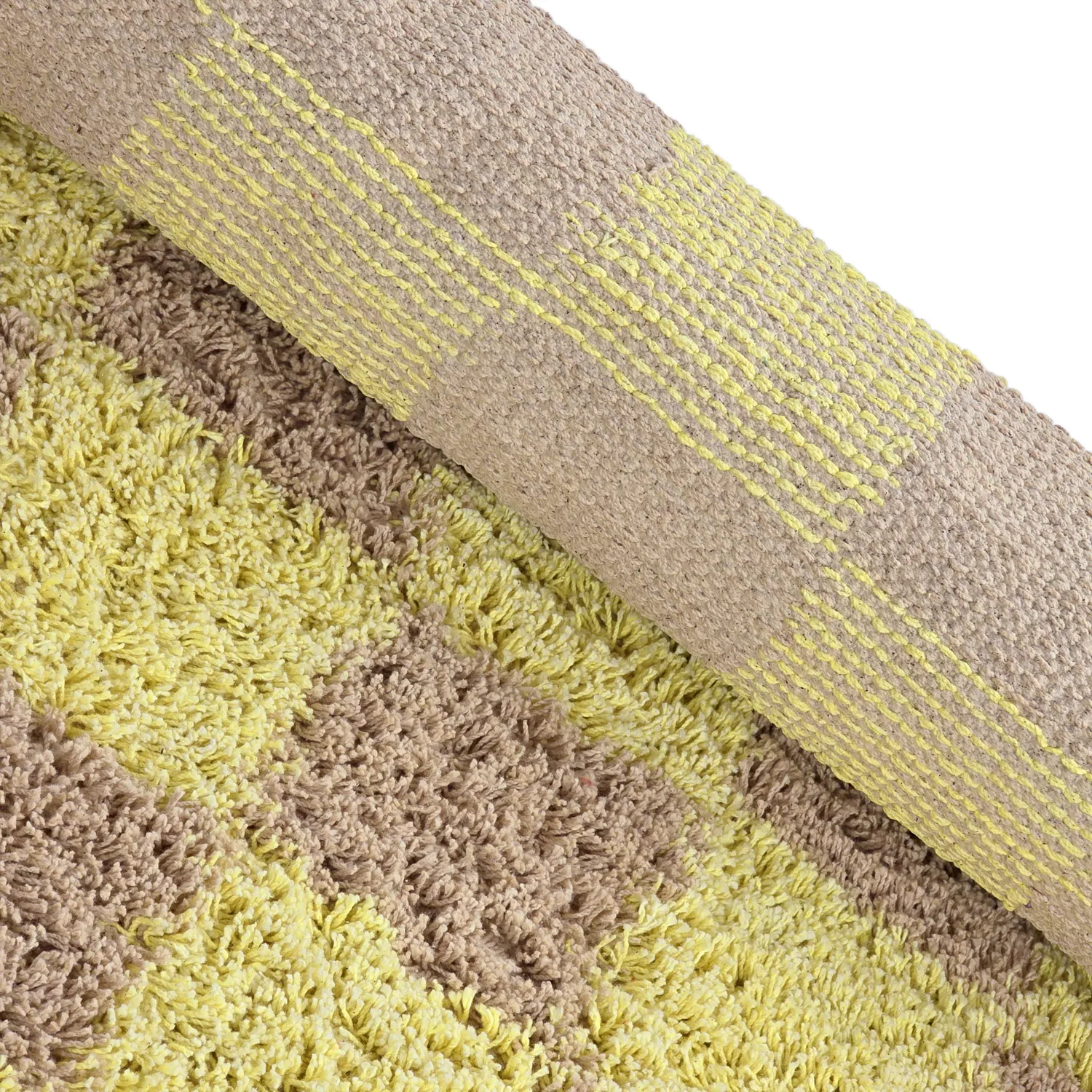 Pyöreä matot - Elsey Natural Cotton Shaggy (keltainen/beige)