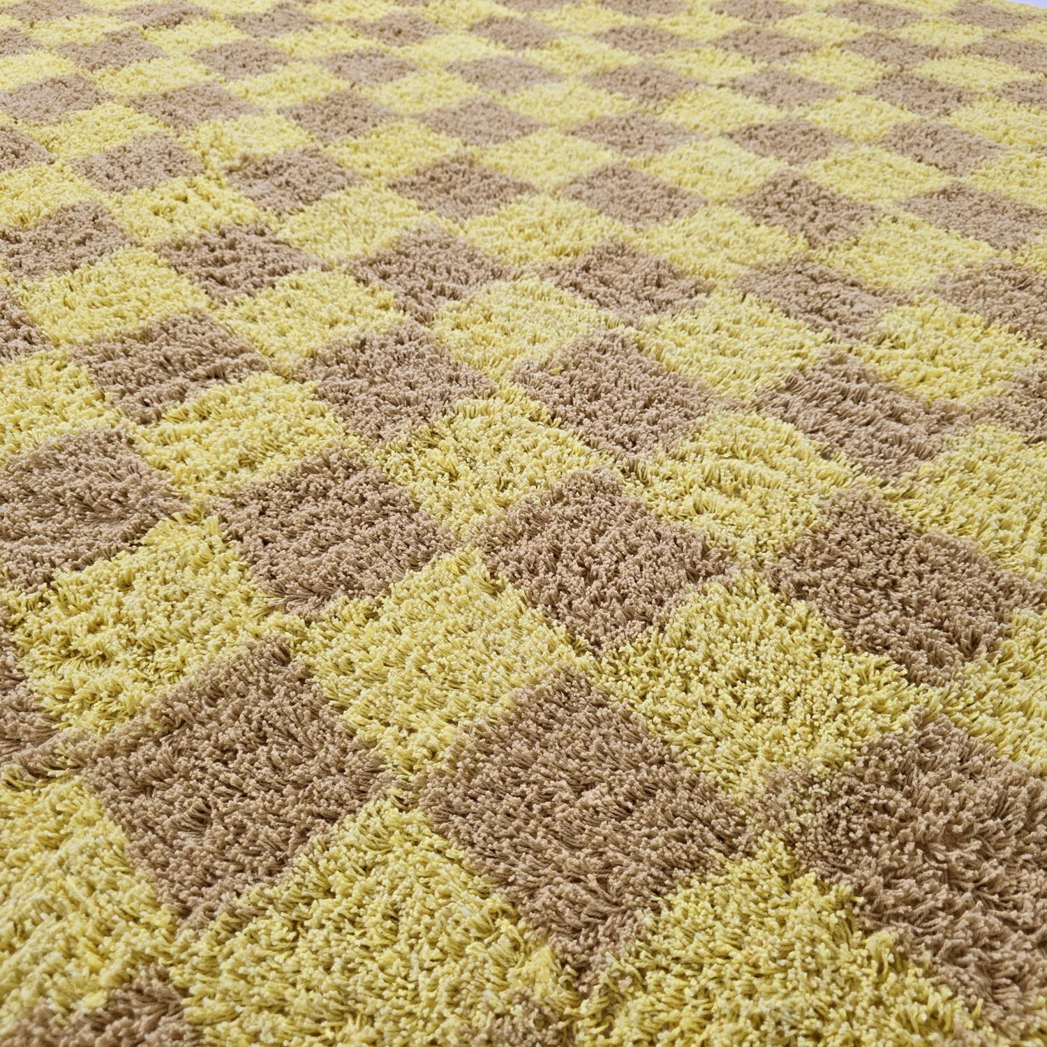 Pyöreä matot - Elsey Natural Cotton Shaggy (keltainen/beige)