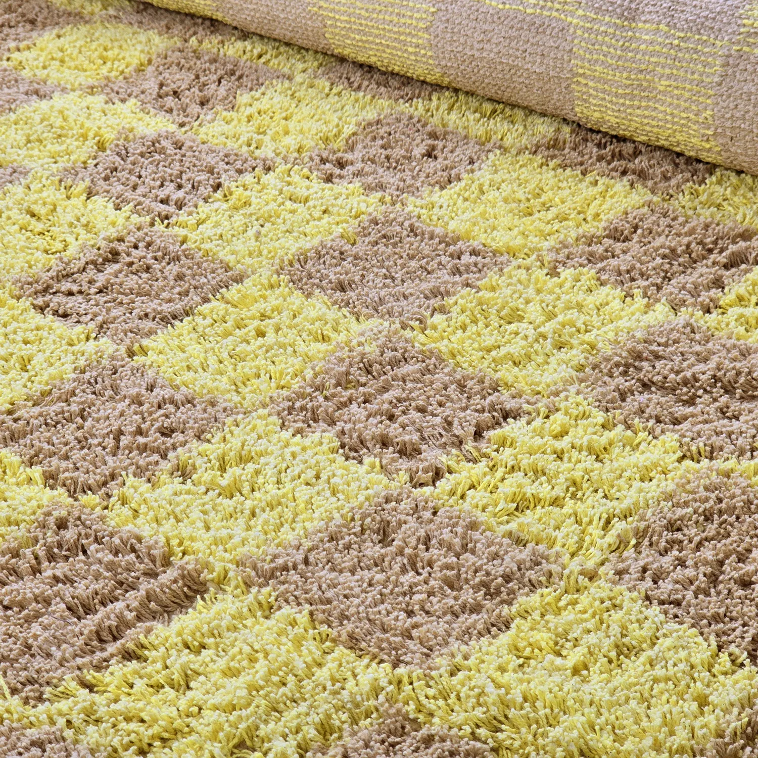 Pyöreä matot - Elsey Natural Cotton Shaggy (keltainen/beige)