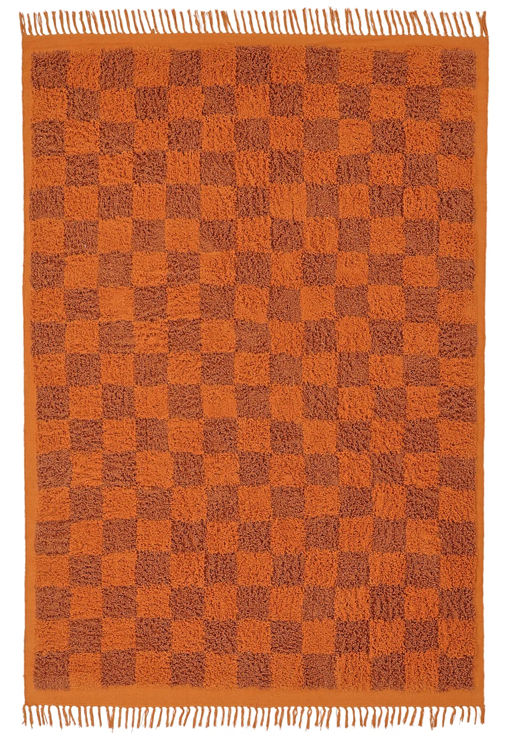 Ryijymatot - Elsey Natural Cotton Shaggy (oranssi/punainen)