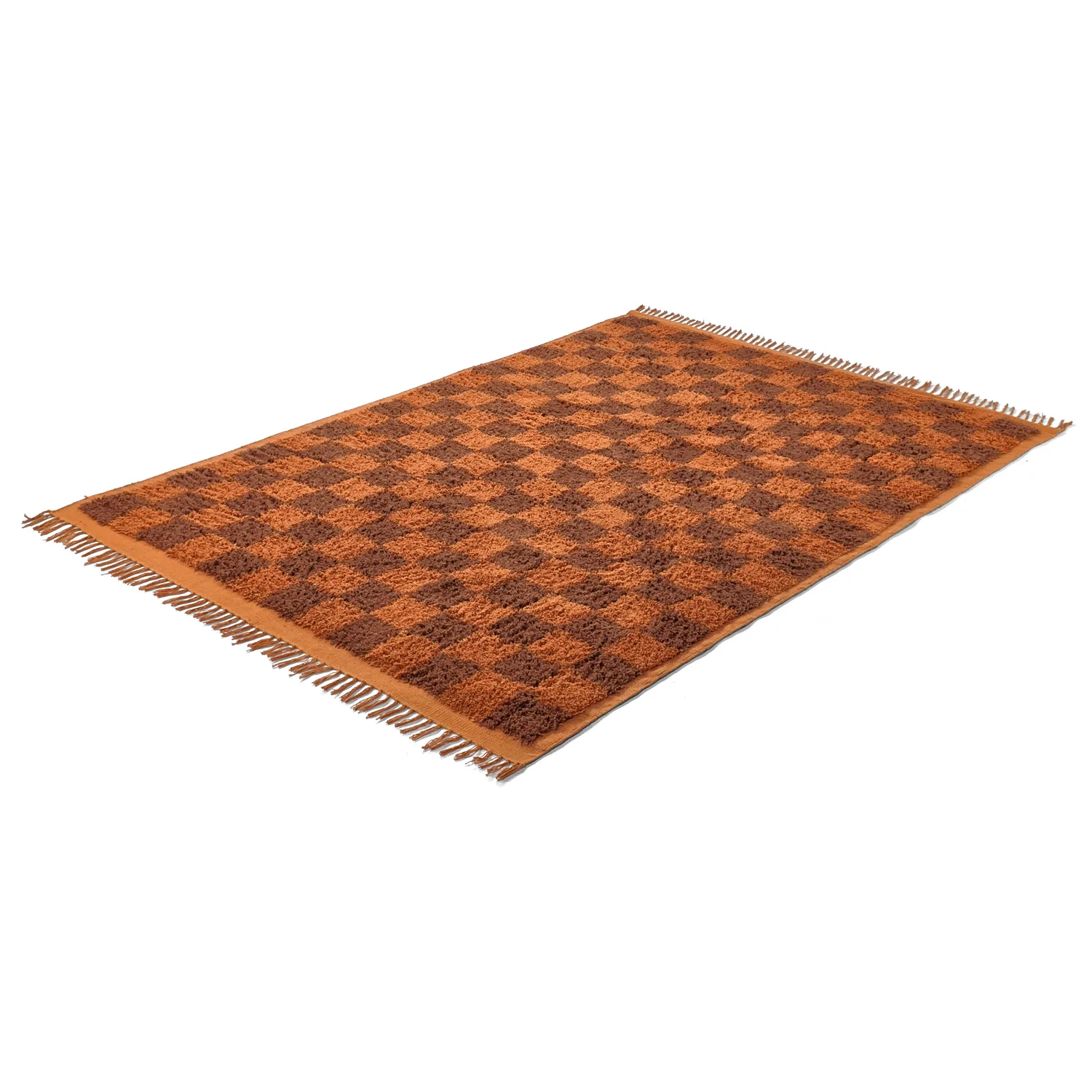 Ryijymatot - Elsey Natural Cotton Shaggy (oranssi/punainen)