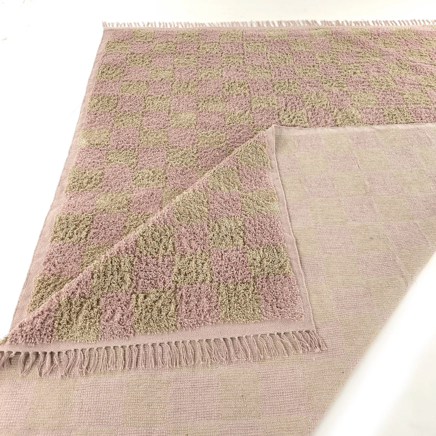 Ryijymatot - Elsey Natural Cotton Shaggy (pinkki/oranssi)