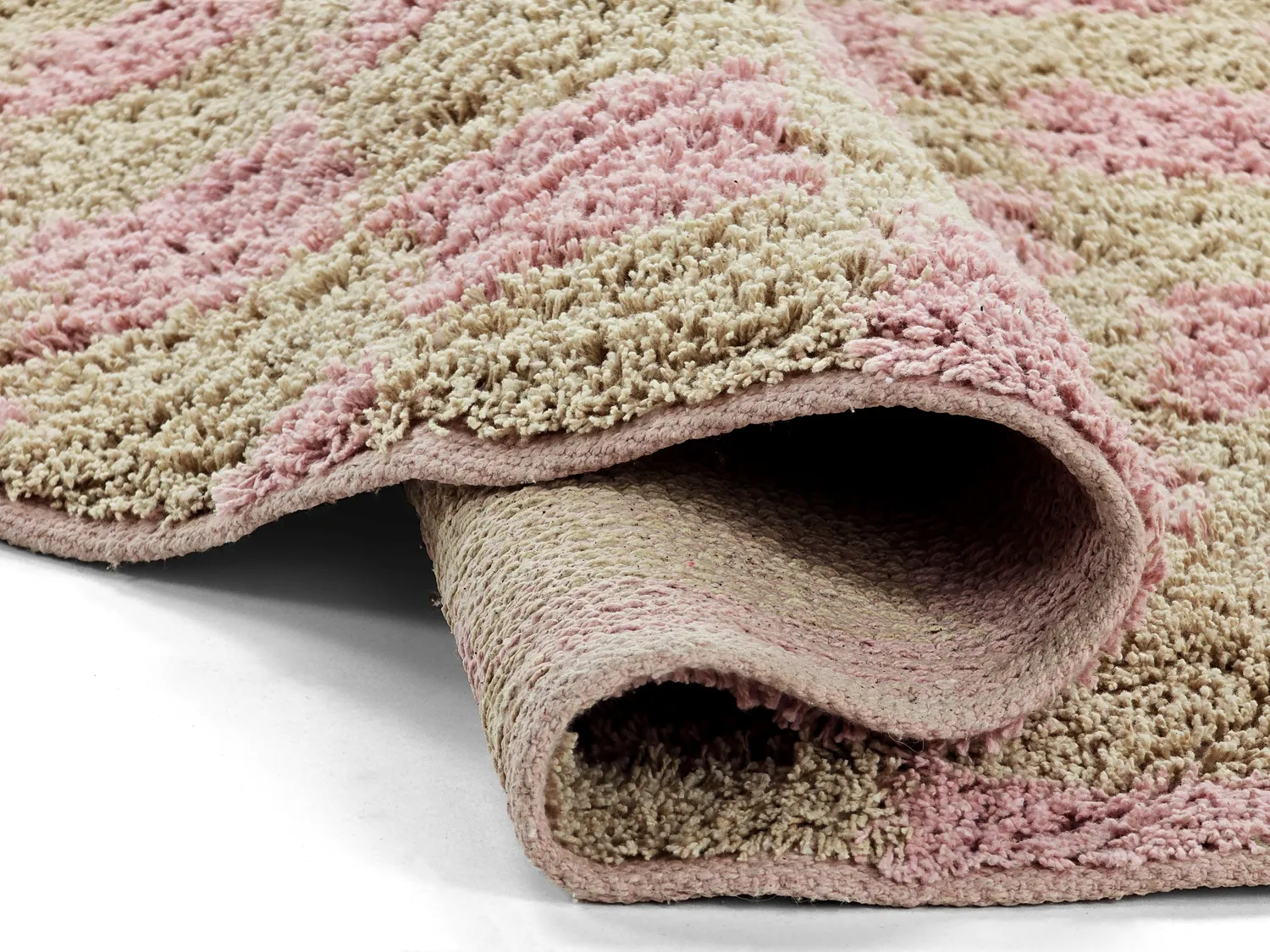Pyöreä matot - Elsey Natural Cotton Shaggy (pinkki/oranssi)