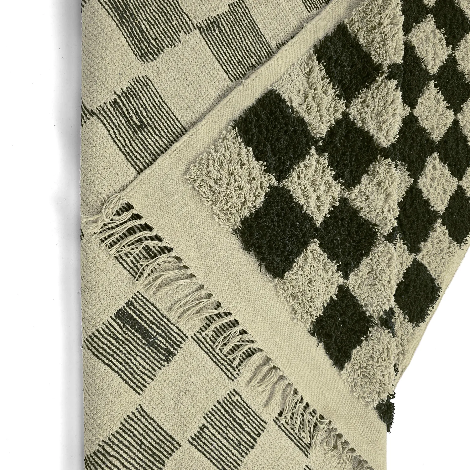 Ryijymatot - Elsey Natural Cotton Shaggy (musta/beige)