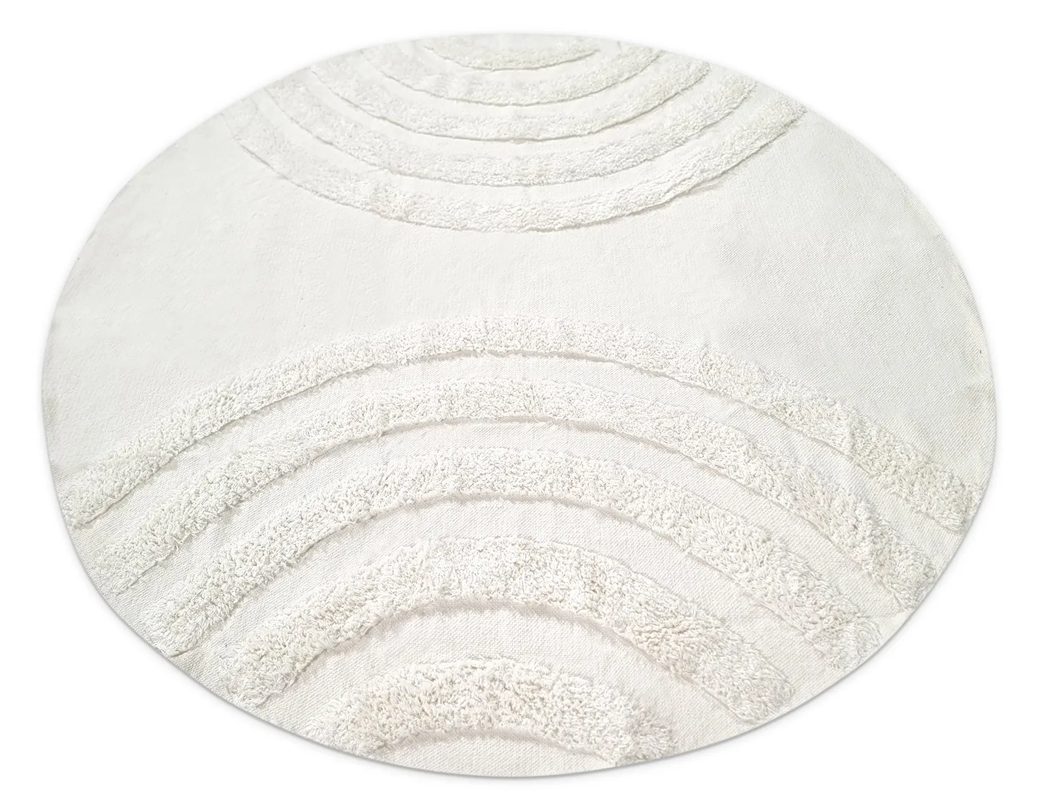 Pyöreä matot - Everly Natural Cotton Shaggy (offwhite)