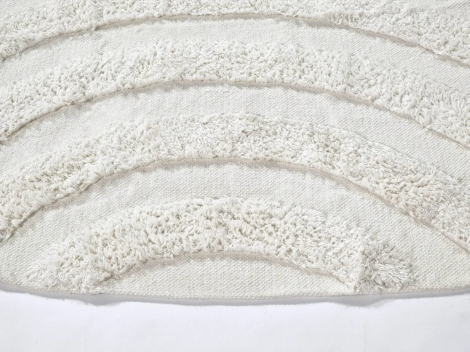 Pyöreä matot - Everly Natural Cotton Shaggy (offwhite)