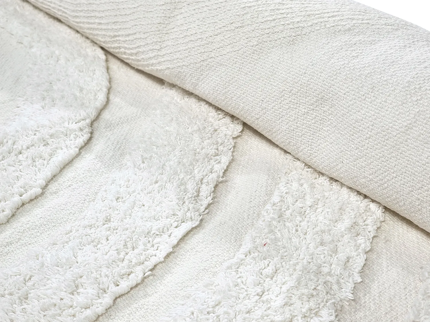 Pyöreä matot - Everly Natural Cotton Shaggy (offwhite)