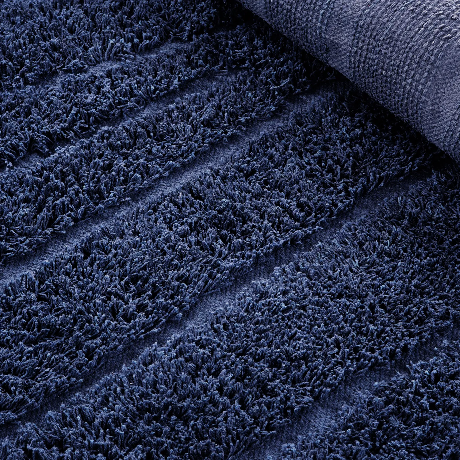 Pyöreä matot - Farley Natural Cotton Shaggy (sininen)