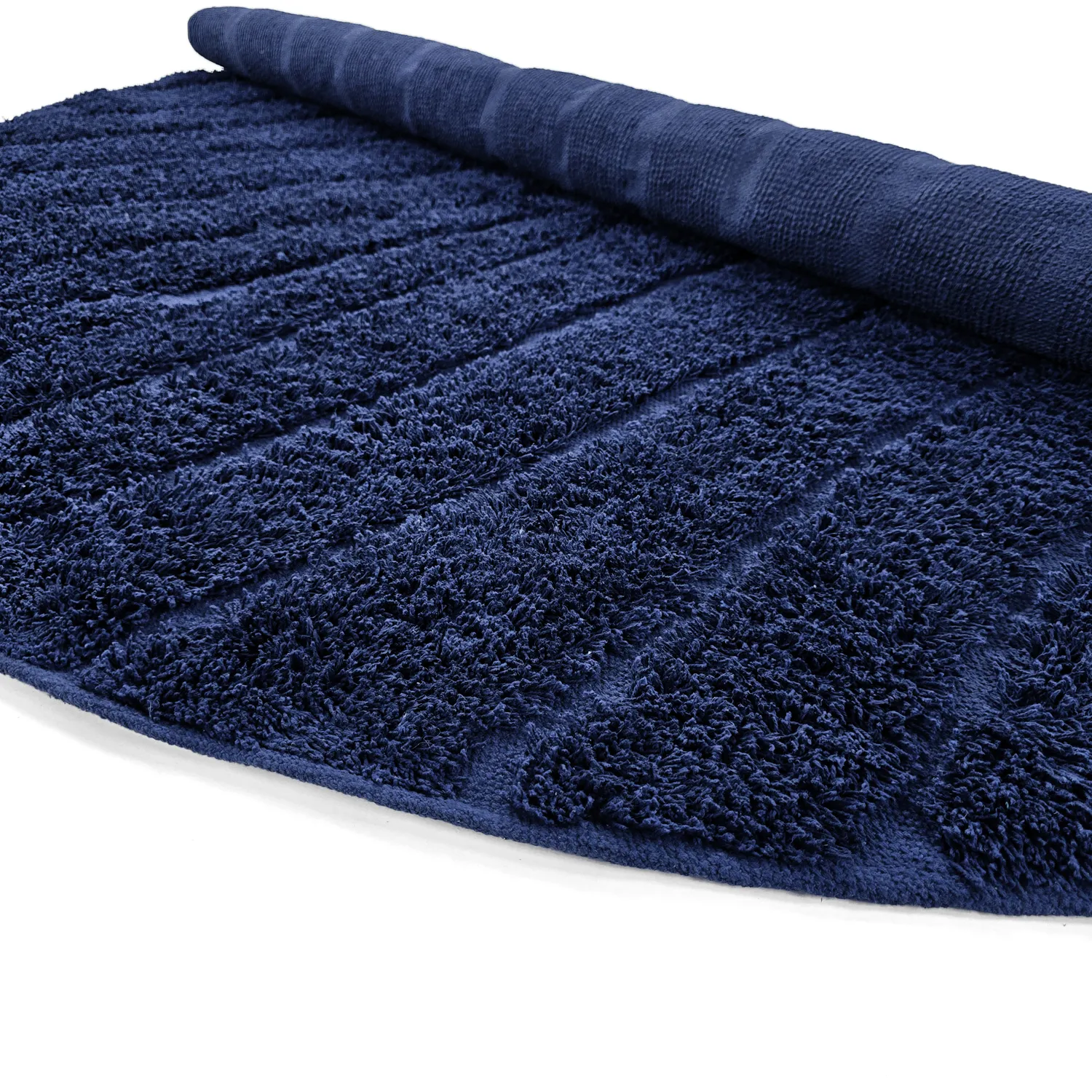 Pyöreä matot - Farley Natural Cotton Shaggy (sininen)