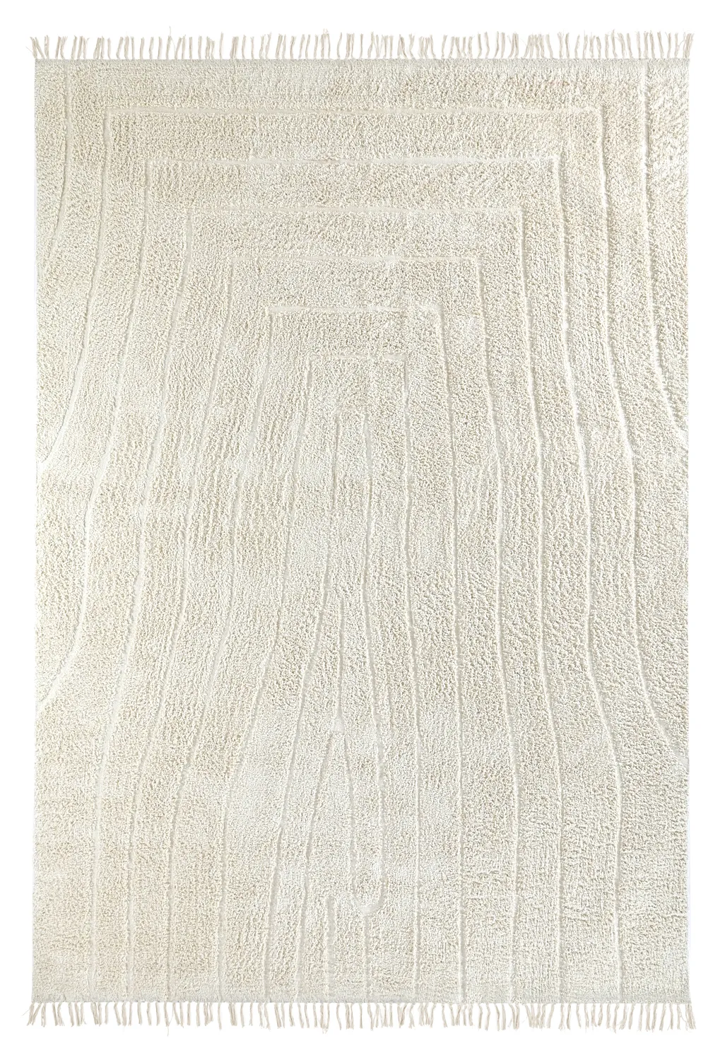 Ryijymatot - Farley Natural Cotton Shaggy (luonnonvalkoinen)