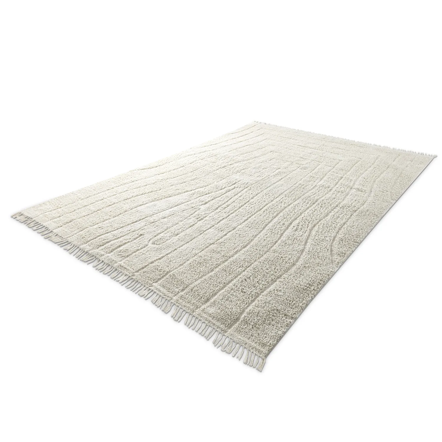 Ryijymatot - Farley Natural Cotton Shaggy (luonnonvalkoinen)