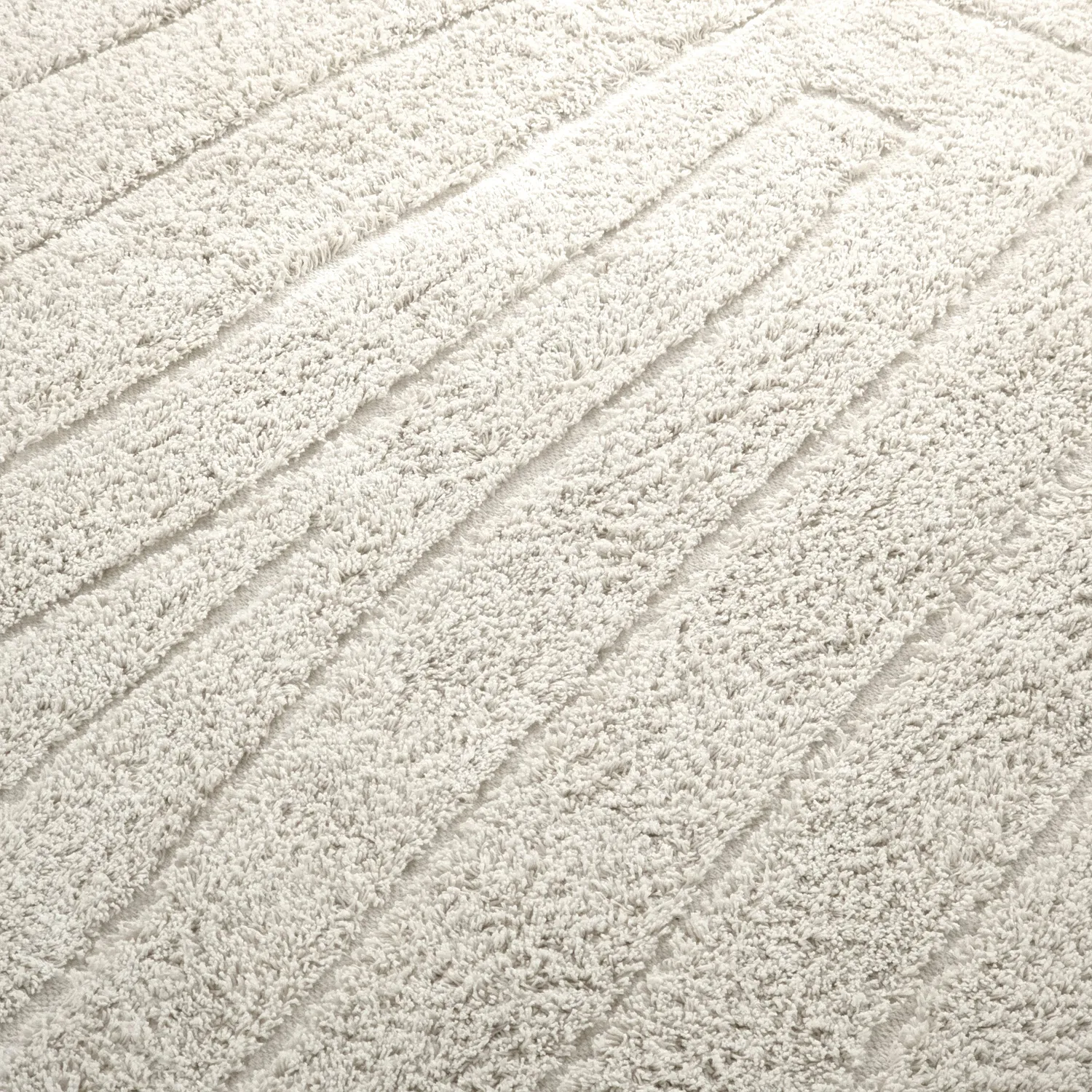Pyöreä matot - Farley Natural Cotton Shaggy (luonnonvalkoinen)