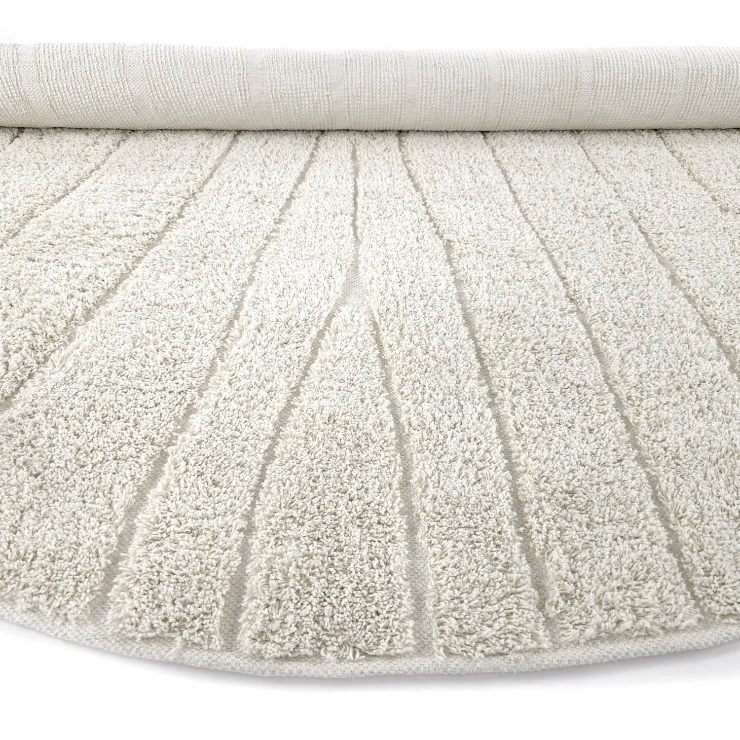 Pyöreä matot - Farley Natural Cotton Shaggy (luonnonvalkoinen)