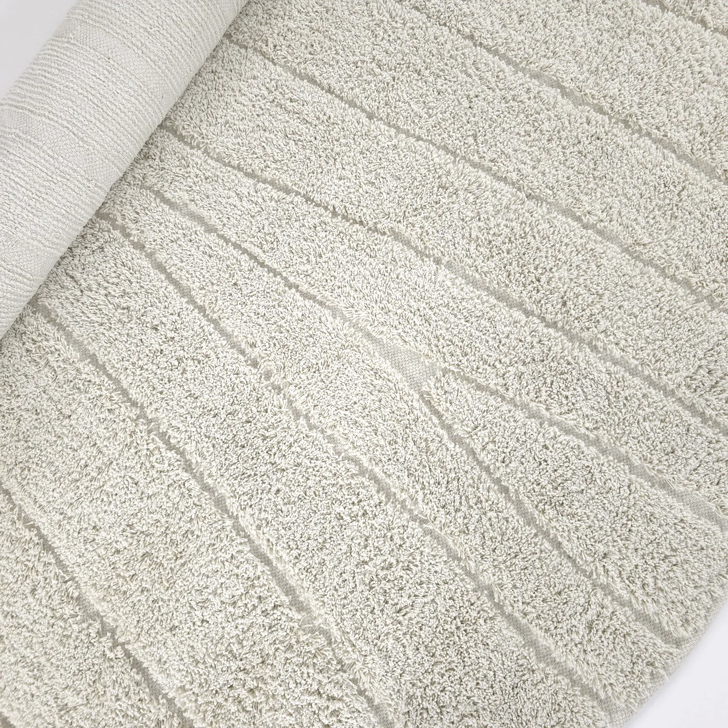 Pyöreä matot - Farley Natural Cotton Shaggy (luonnonvalkoinen)