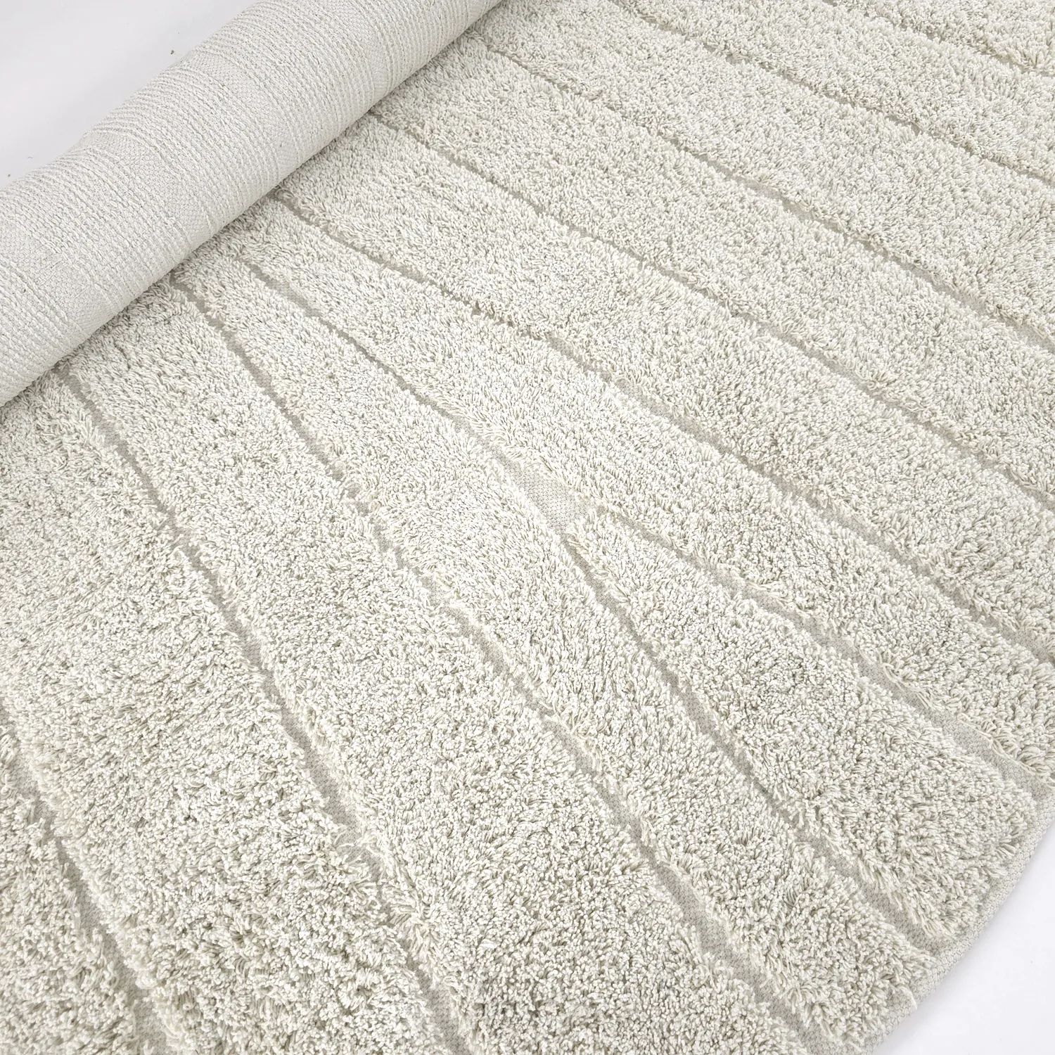 Pyöreä matot - Farley Natural Cotton Shaggy (luonnonvalkoinen)