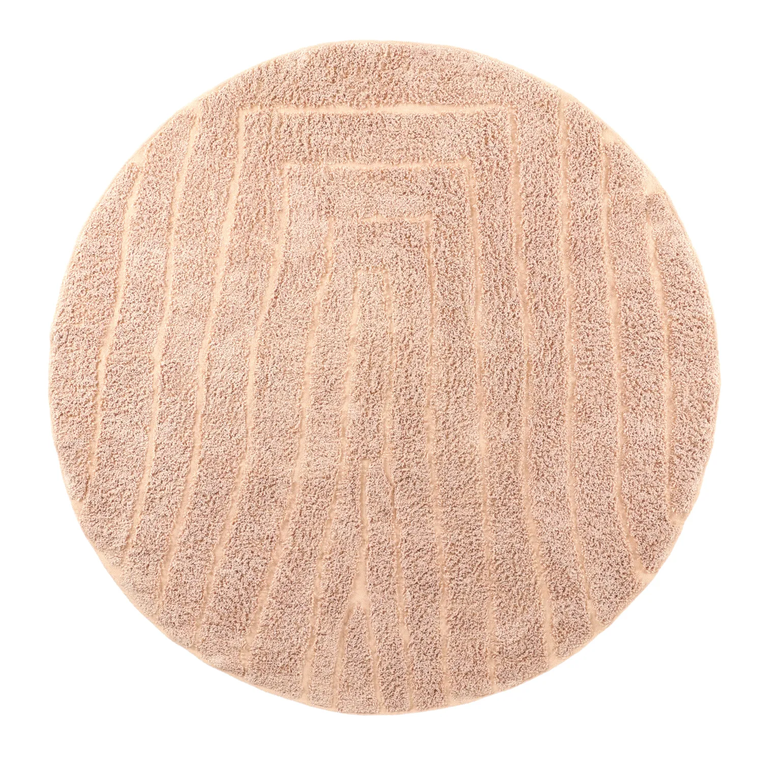 Pyöreä matot - Farley Natural Cotton Shaggy (vaaleanpunainen)