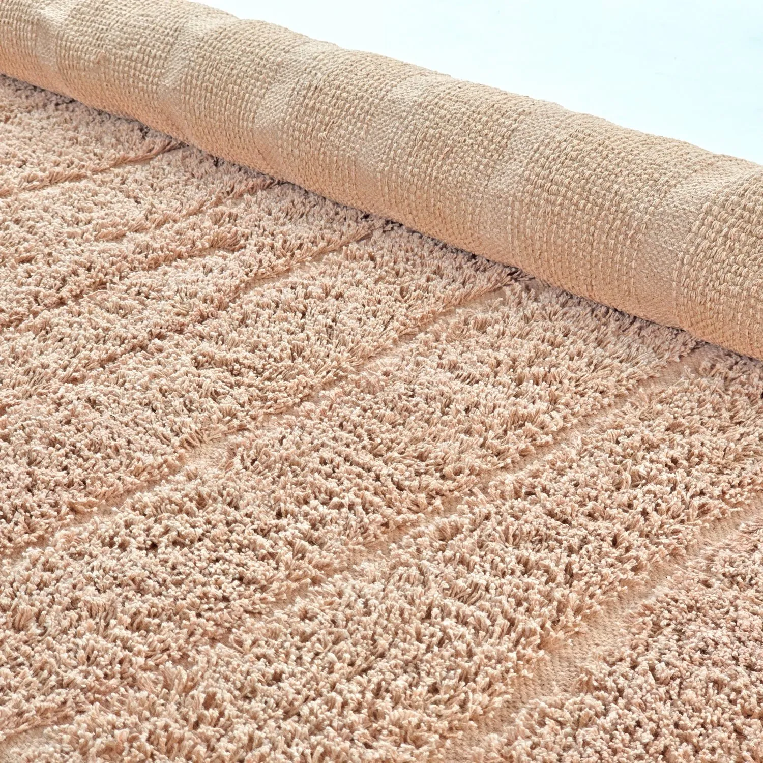 Pyöreä matot - Farley Natural Cotton Shaggy (vaaleanpunainen)