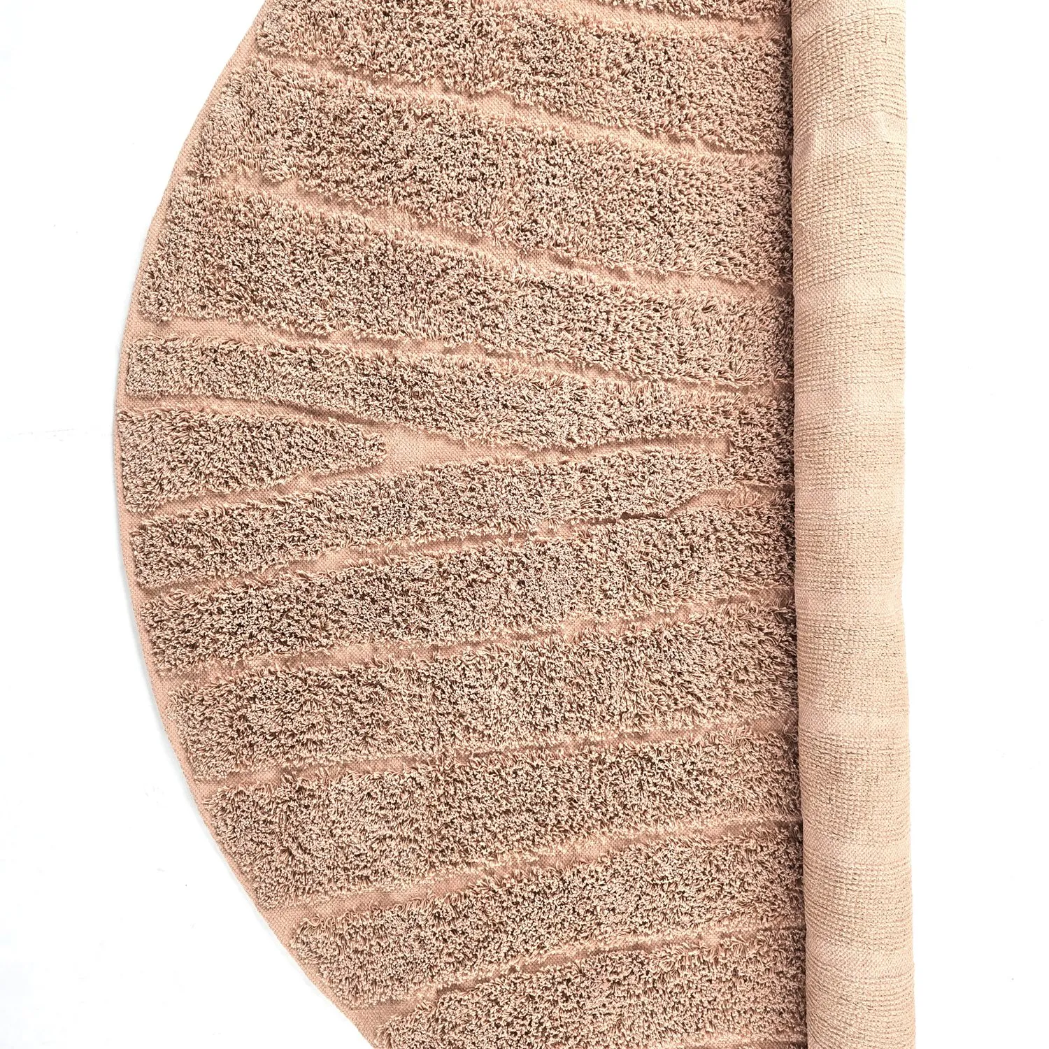 Pyöreä matot - Farley Natural Cotton Shaggy (vaaleanpunainen)