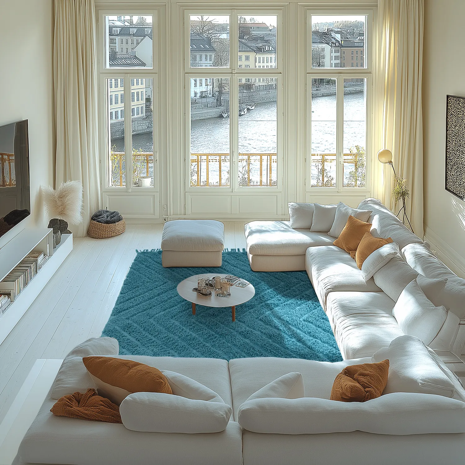 Ryijymatot - Farley Natural Cotton Shaggy (turkoosi)