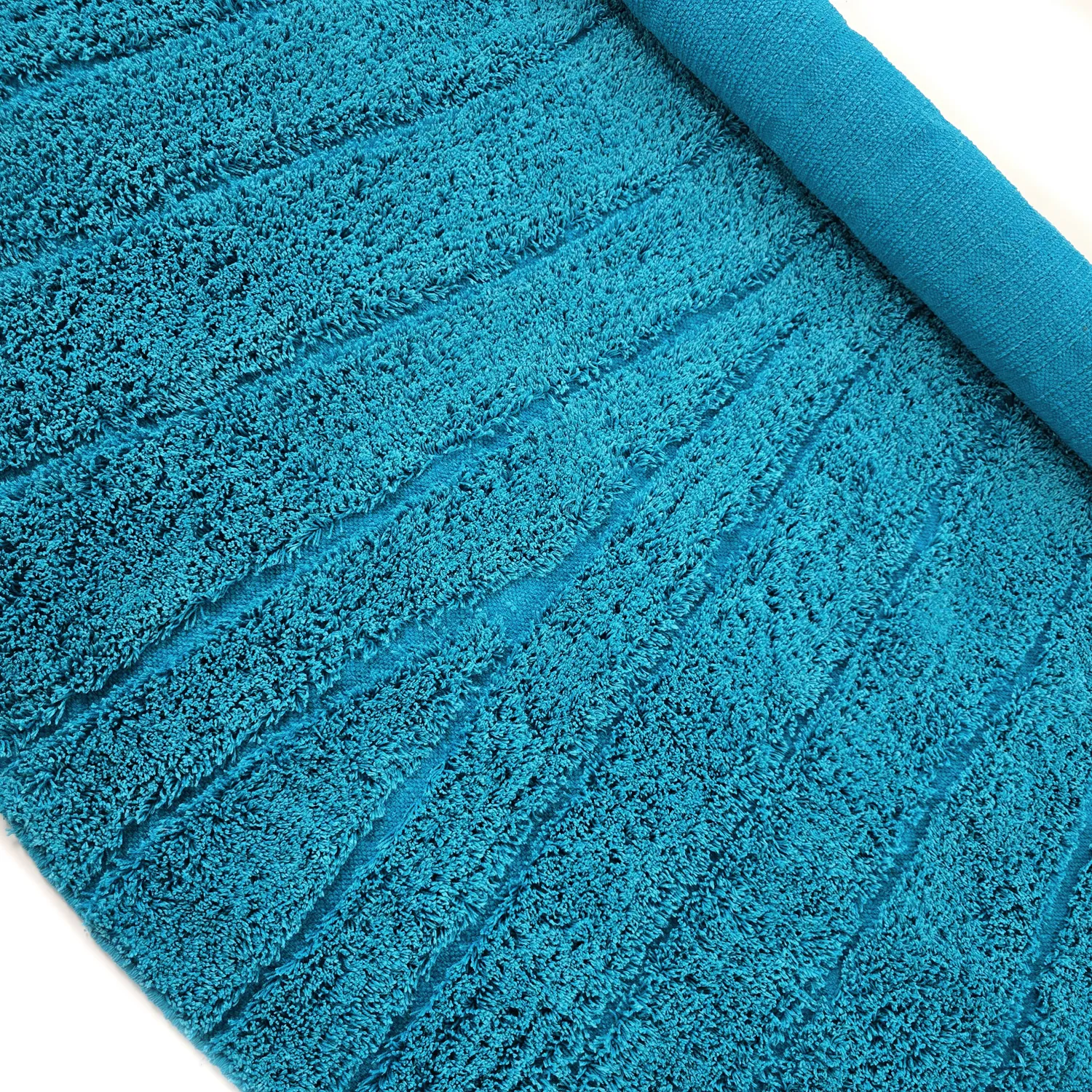 Pyöreä matot - Farley Natural Cotton Shaggy (turkoosi)