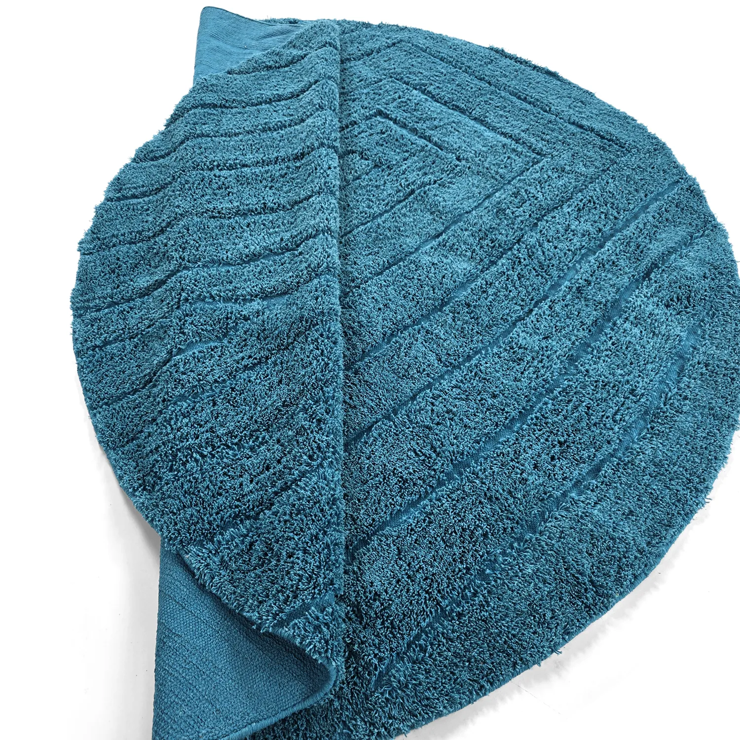 Pyöreä matot - Farley Natural Cotton Shaggy (turkoosi)