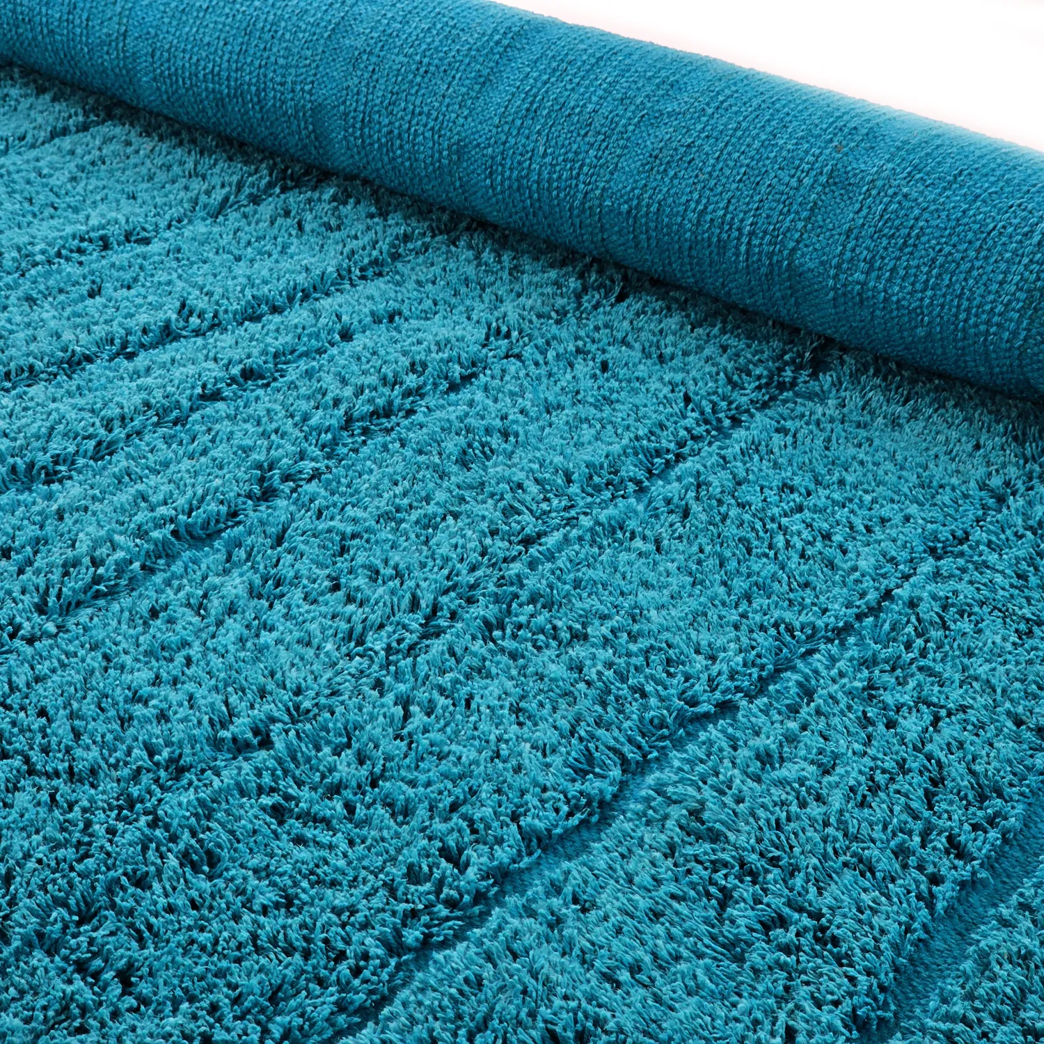Pyöreä matot - Farley Natural Cotton Shaggy (turkoosi)