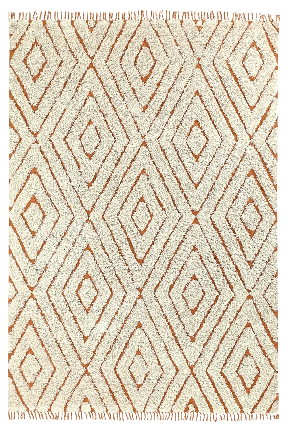 Ryijymatot - Holwell Natural Cotton Shaggy (luonnonvalkoinen/ruskea)