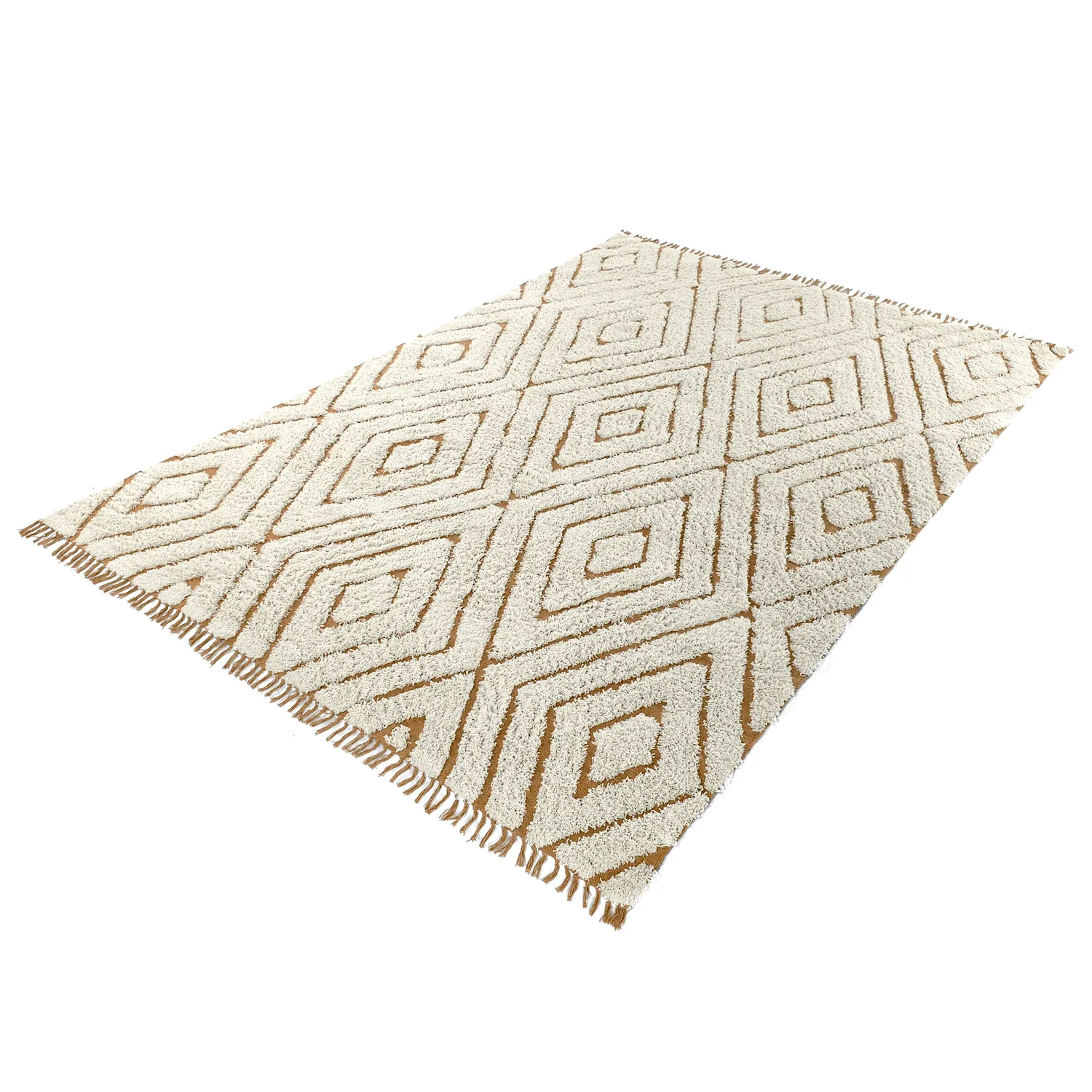 Ryijymatot - Holwell Natural Cotton Shaggy (luonnonvalkoinen/ruskea)