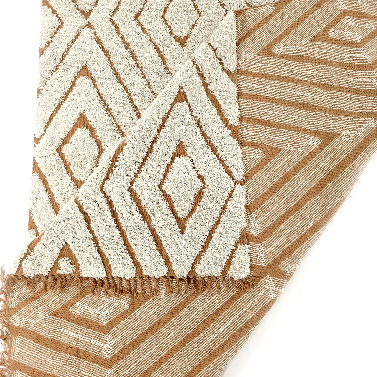 Ryijymatot - Holwell Natural Cotton Shaggy (luonnonvalkoinen/ruskea)